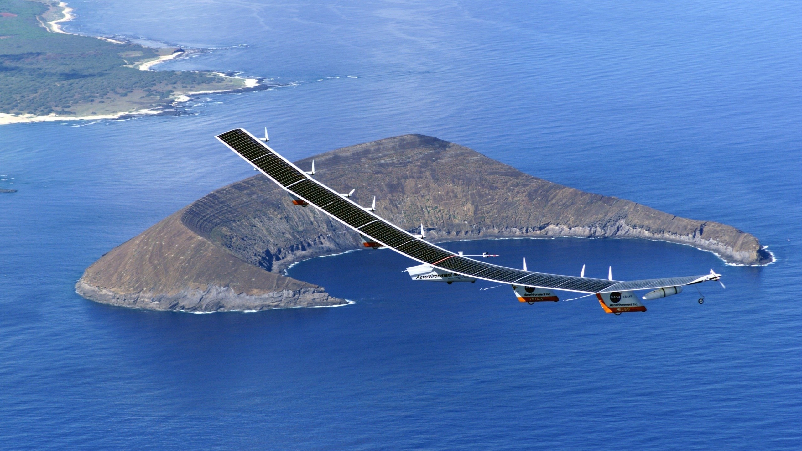 Vehicle Aerial View Solar Power Solar Panel Aircraft 2560x1440