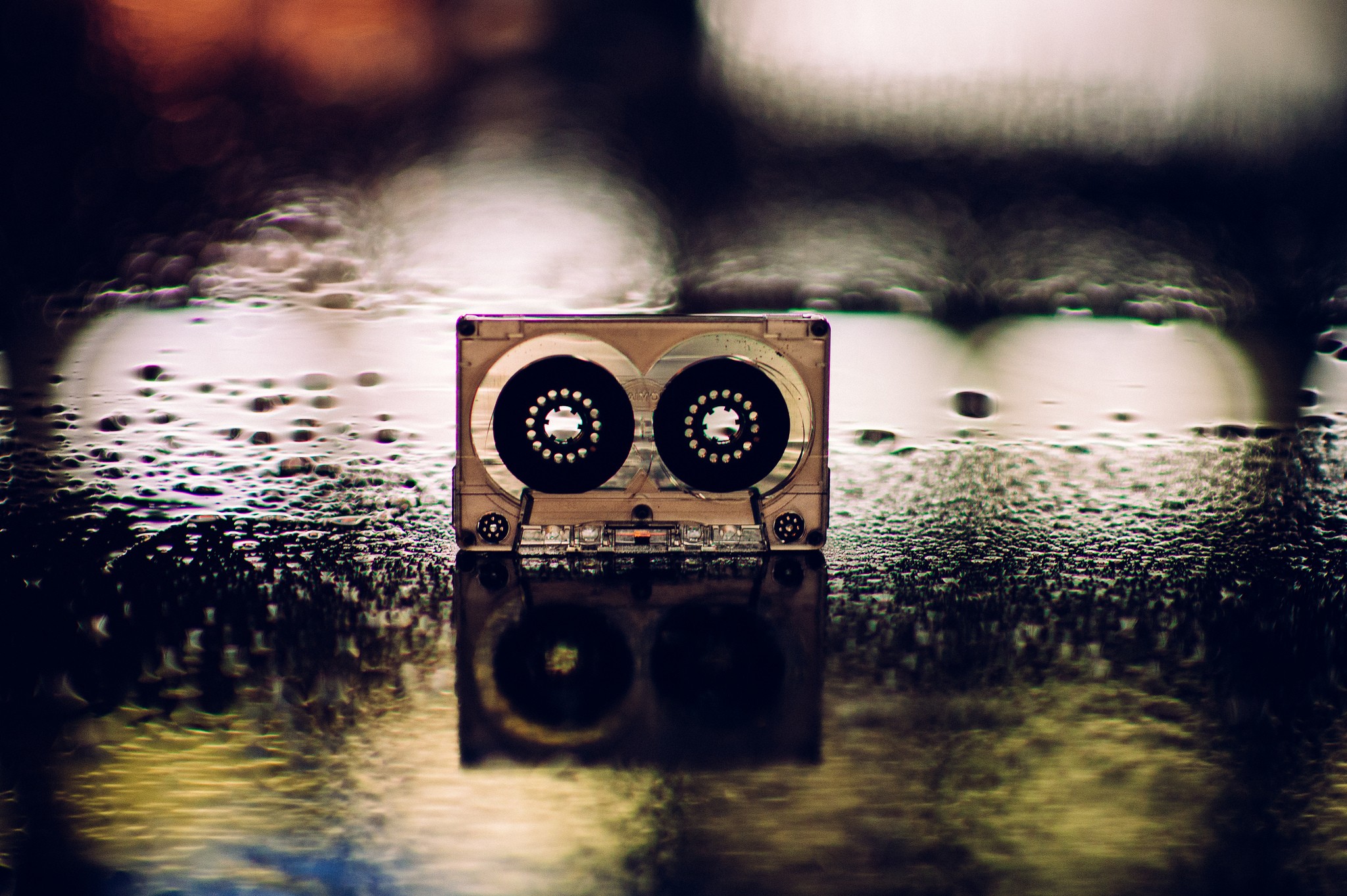 Cassette Wet Street Wet Reflection Dark 2048x1363