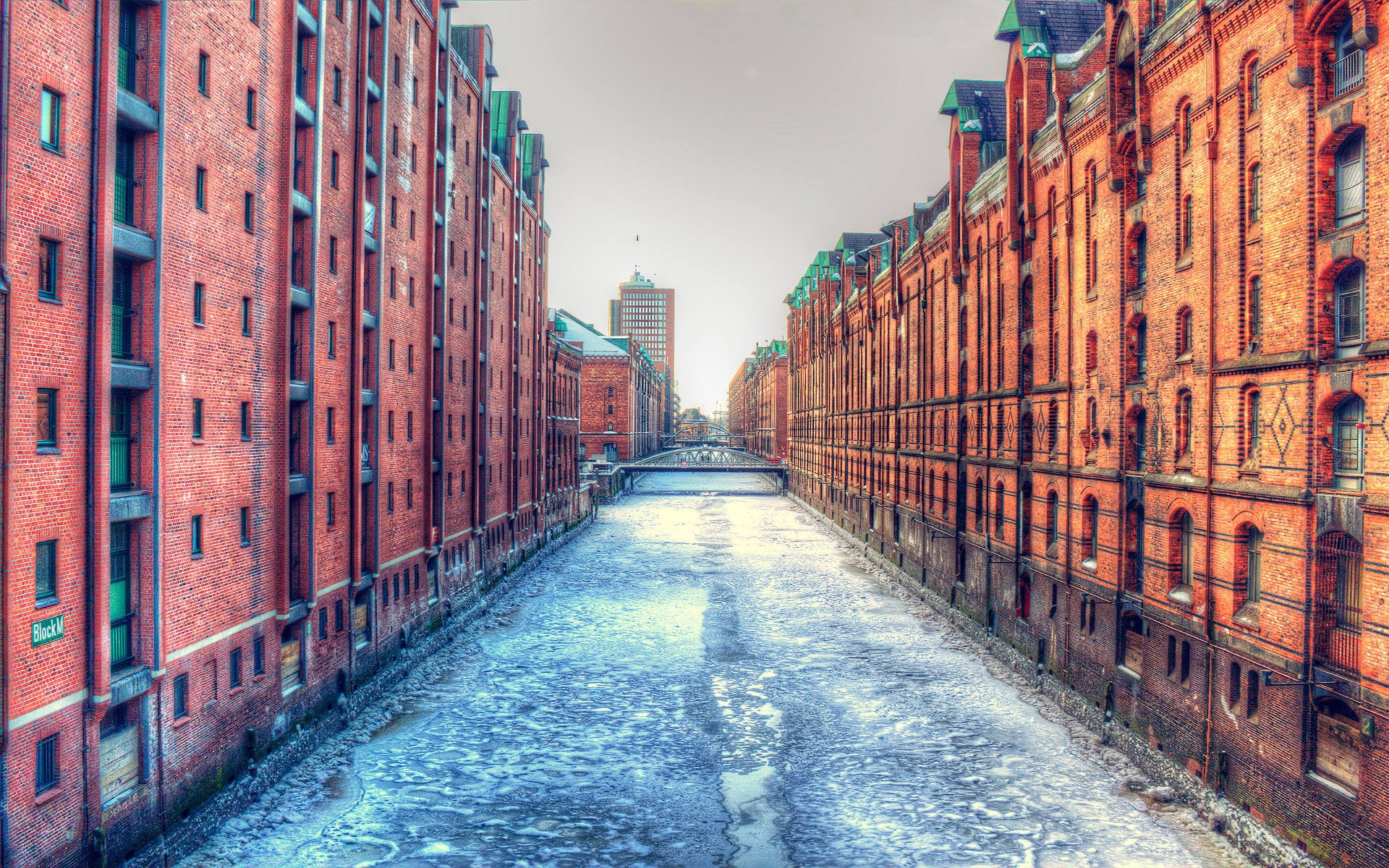 City Cityscape Architecture Sky Building Hamburg Germany Ports Dock River Winter Old Building Bridge 1920x1200