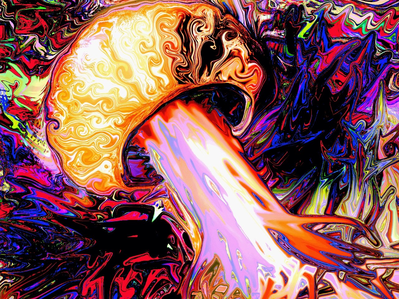 Fantasy Art Surreal Atomic Bomb Apocalyptic Artwork Colorful 1280x960