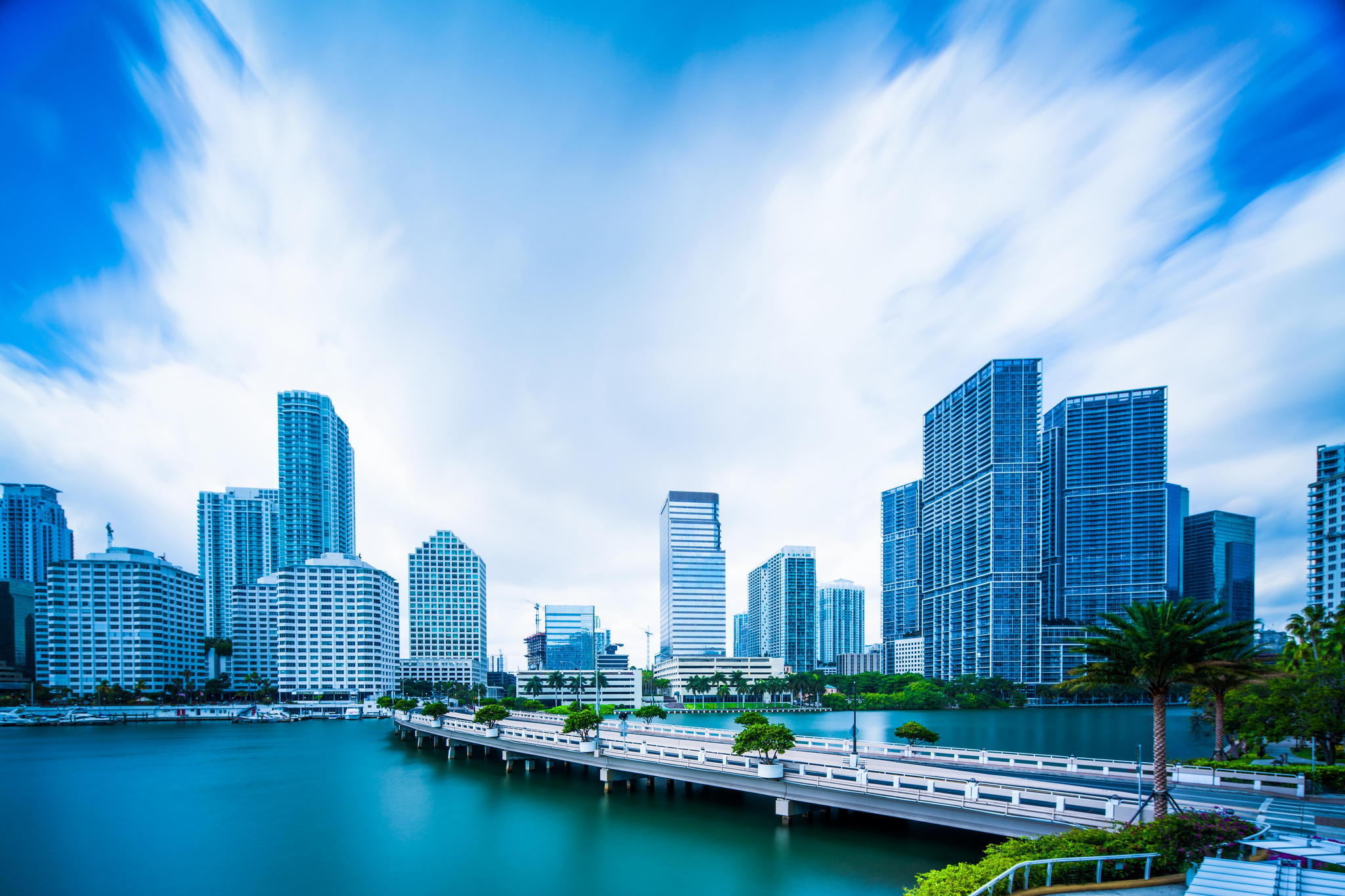 Miami Florida USA Building City Blue Bridge 2048x1365