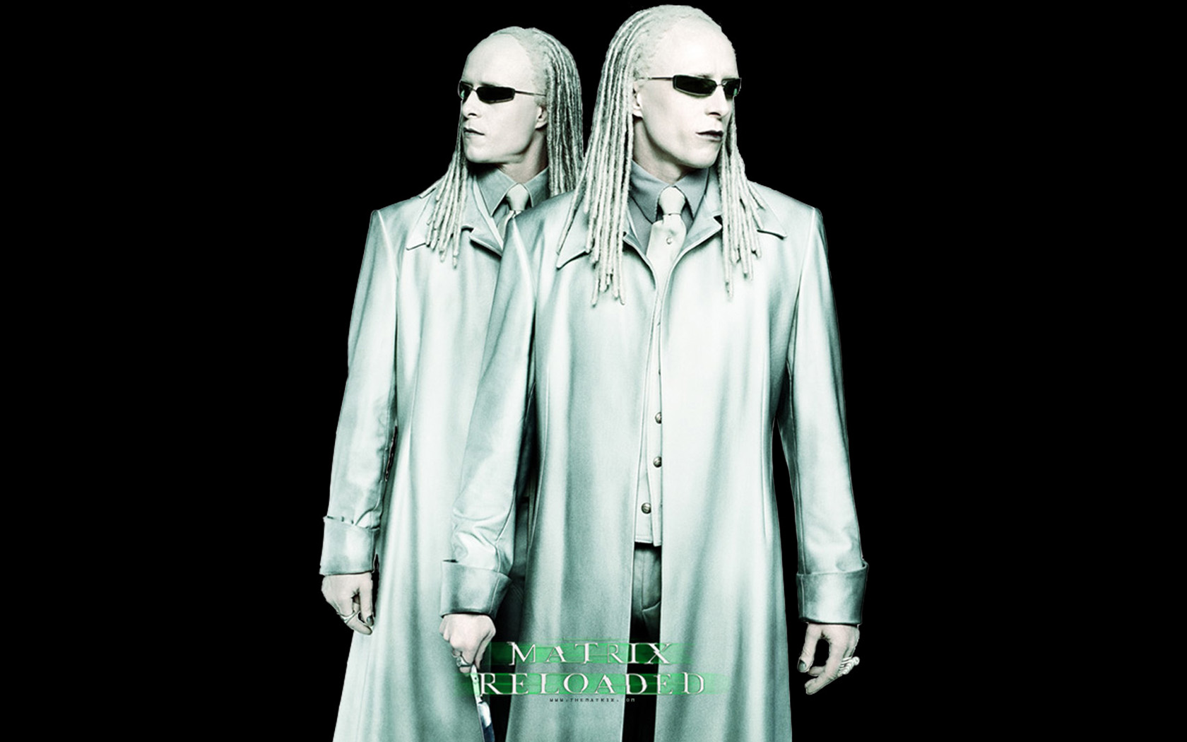 The Matrix Reloaded Twins Black Background 1680x1050