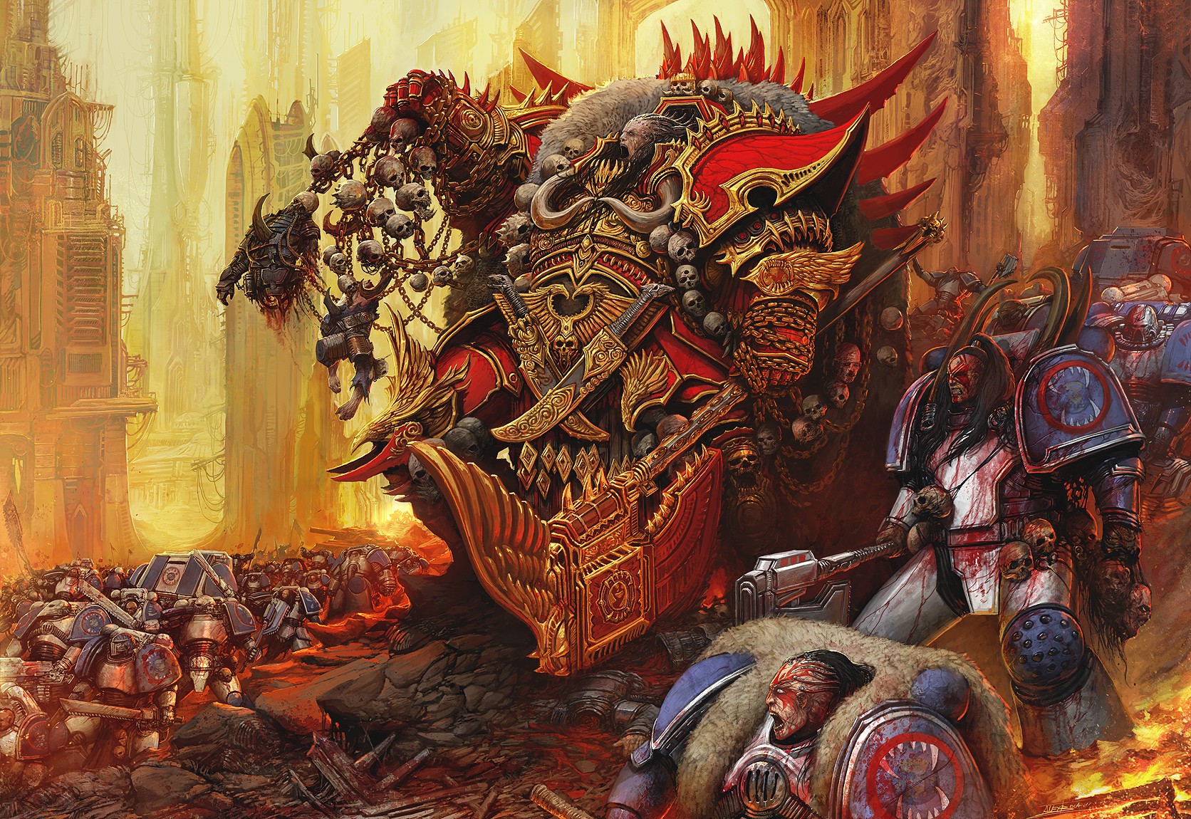 Warhammer 40 000 Comic Art Fantasy Art Angron 1672x1150