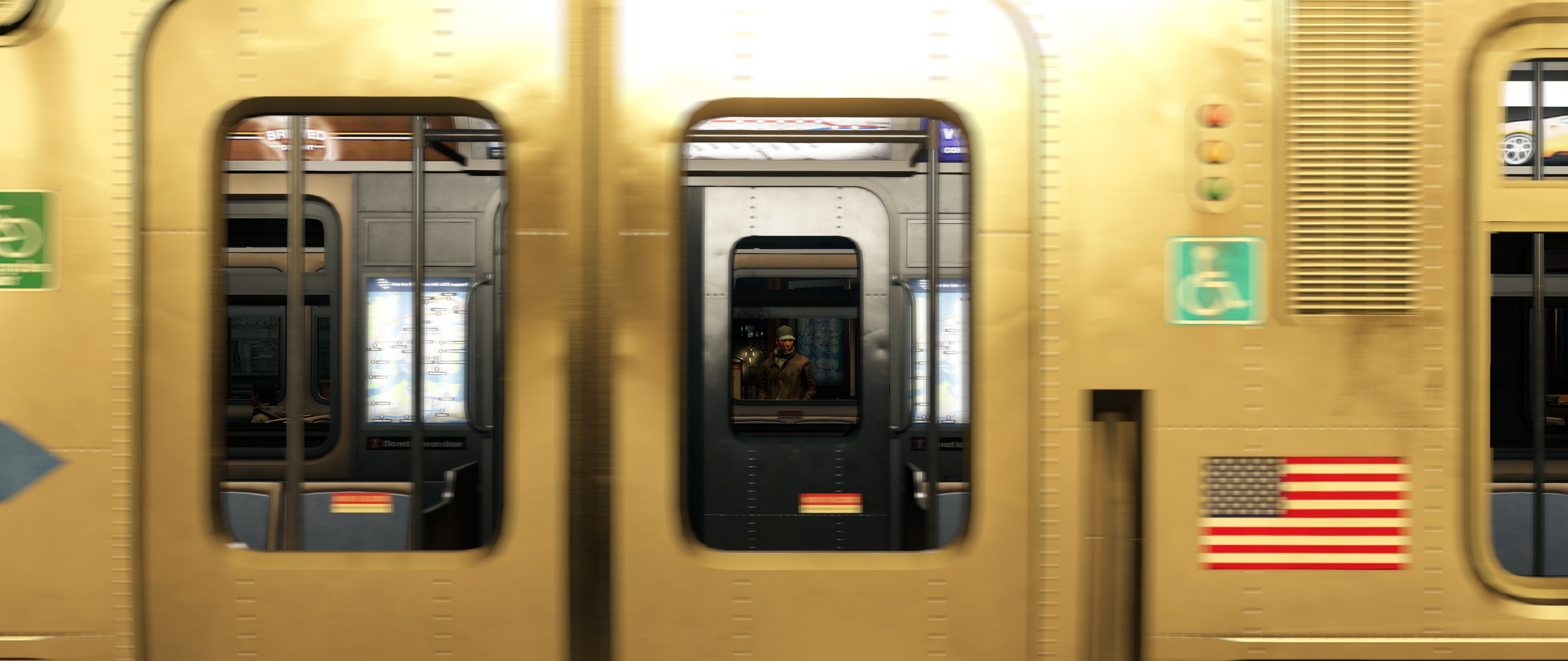 Metro Train Motion Blur Window 2560x1080