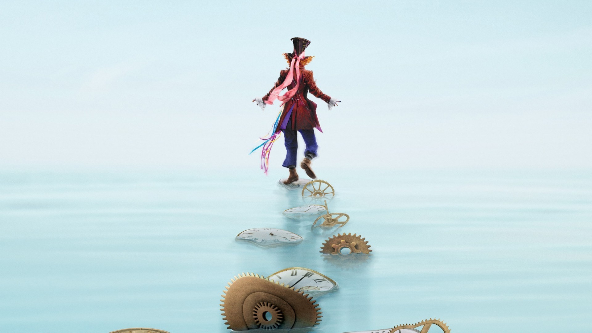 Alice Through The Looking Glass Mad Hatter Movies Film Posters Top Hats Clocks Clockwork Gears Redhe 1920x1080