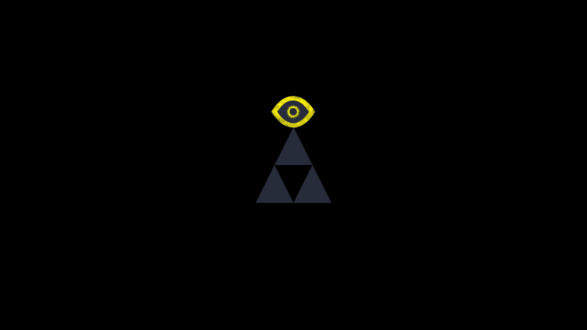 Simple Symbols Minimalism Artwork Simple Background Black Background Triangle Eyes 1920x1080