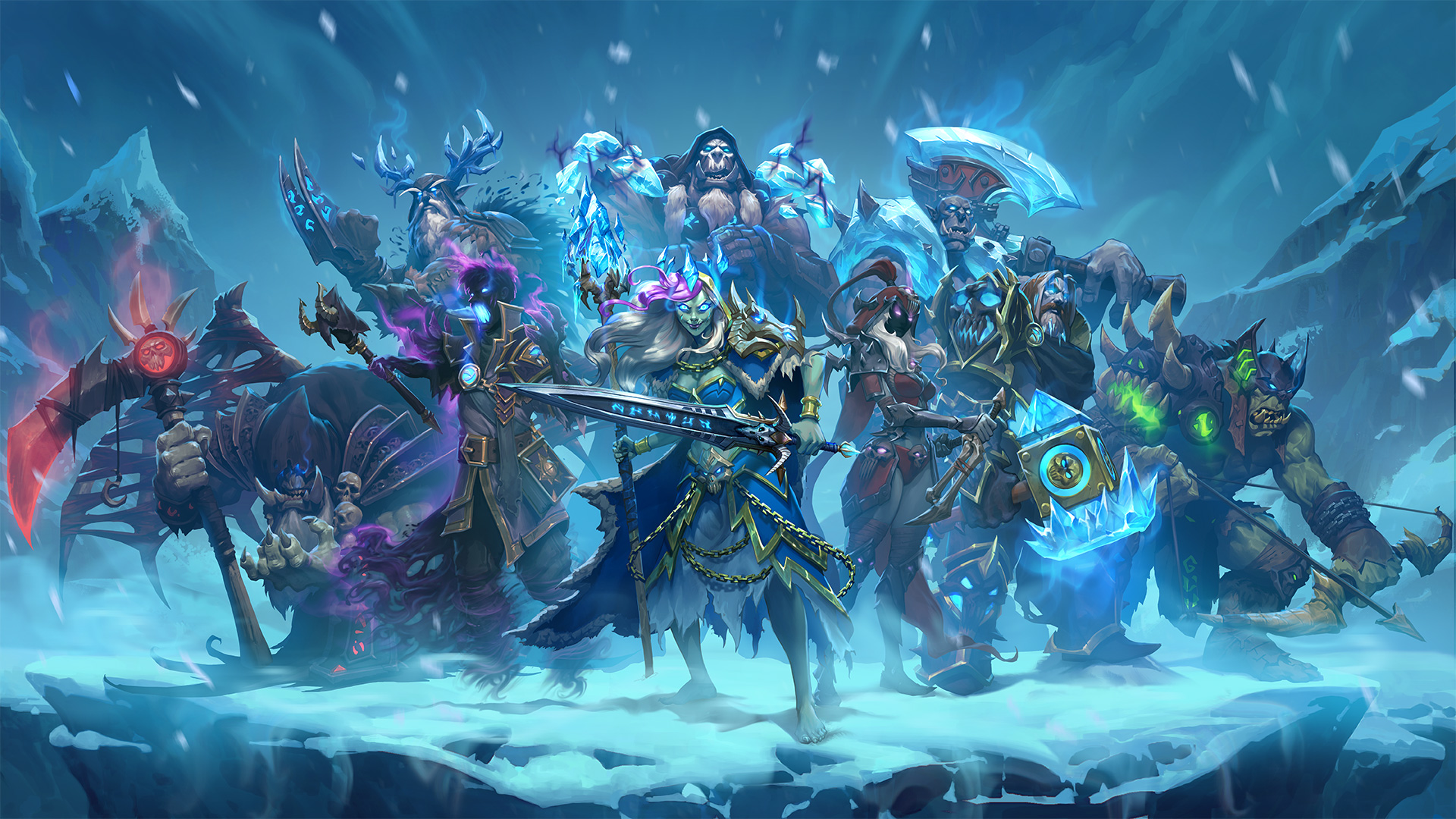 Hearthstone Knights Of The Frozen Throne PC Gaming Video Games Fantasy Girl Sword Cyan 1920x1080
