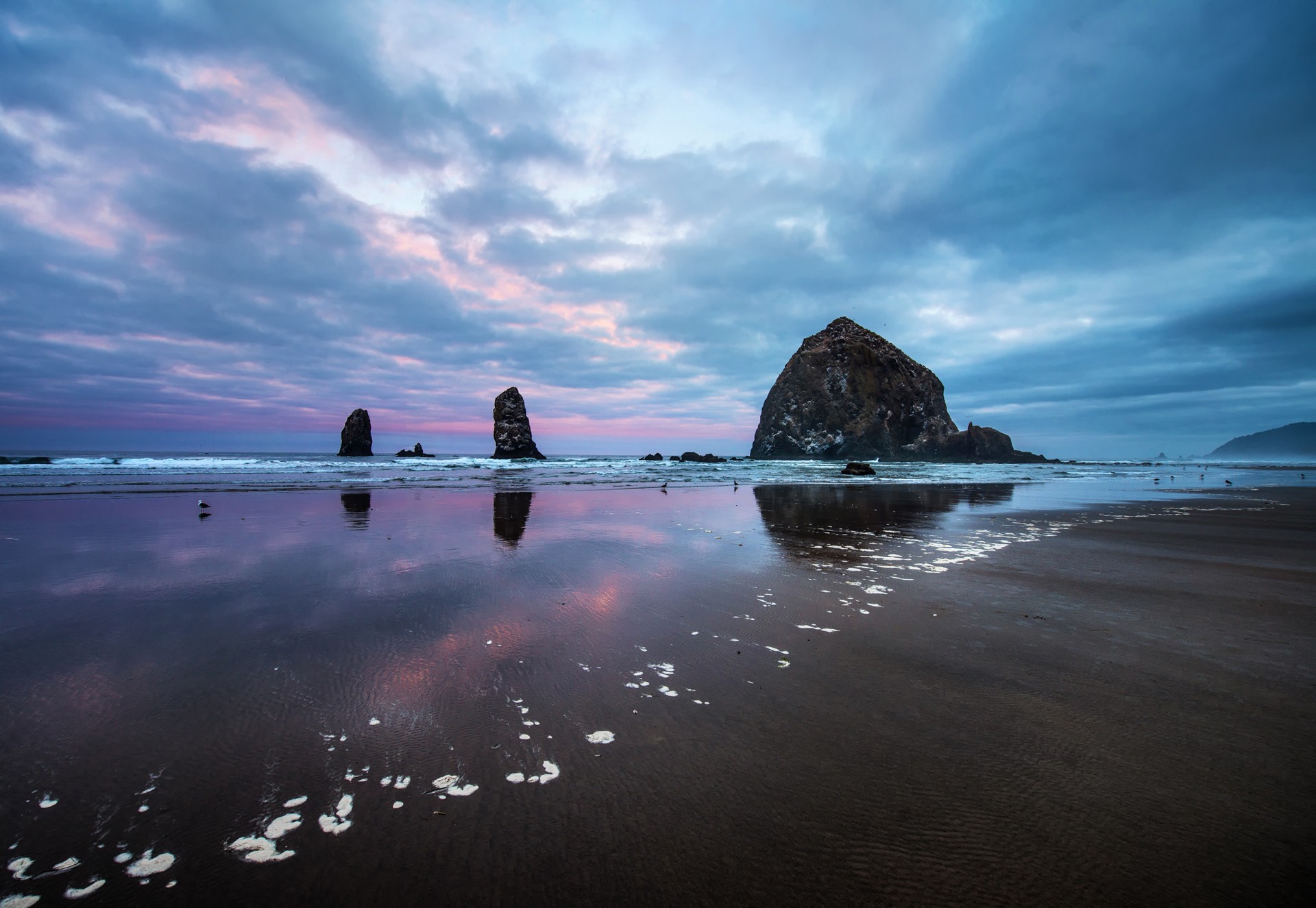 Beach Rocks Clouds Oregon Nature Cannon Beach 1920x1325