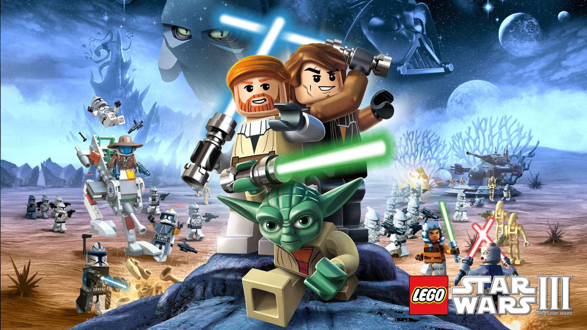 Yoda Anakin Skywalker Obi Wan Kenobi Lego 1920x1080