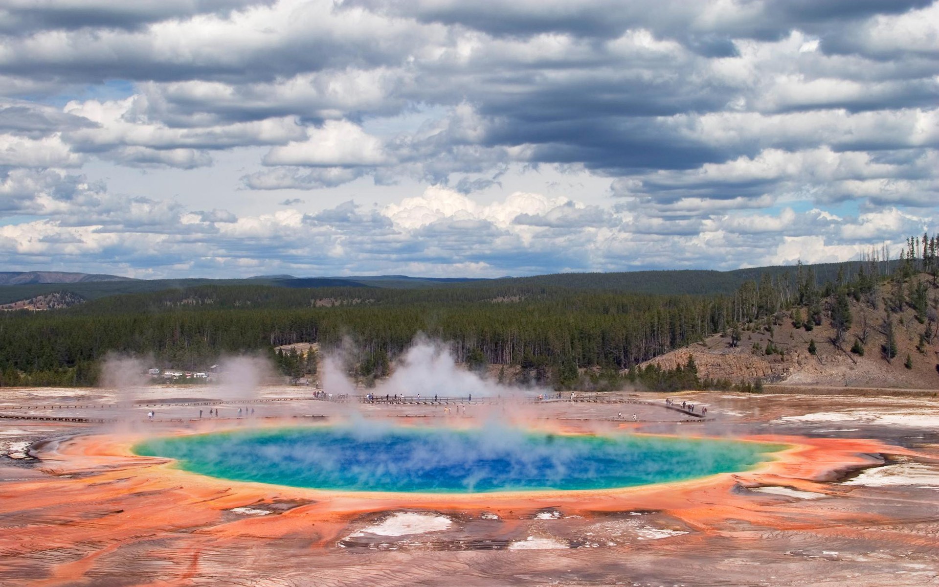 Nature Yellowstone National Park Geysers Geothermal Place Landscape 1920x1200