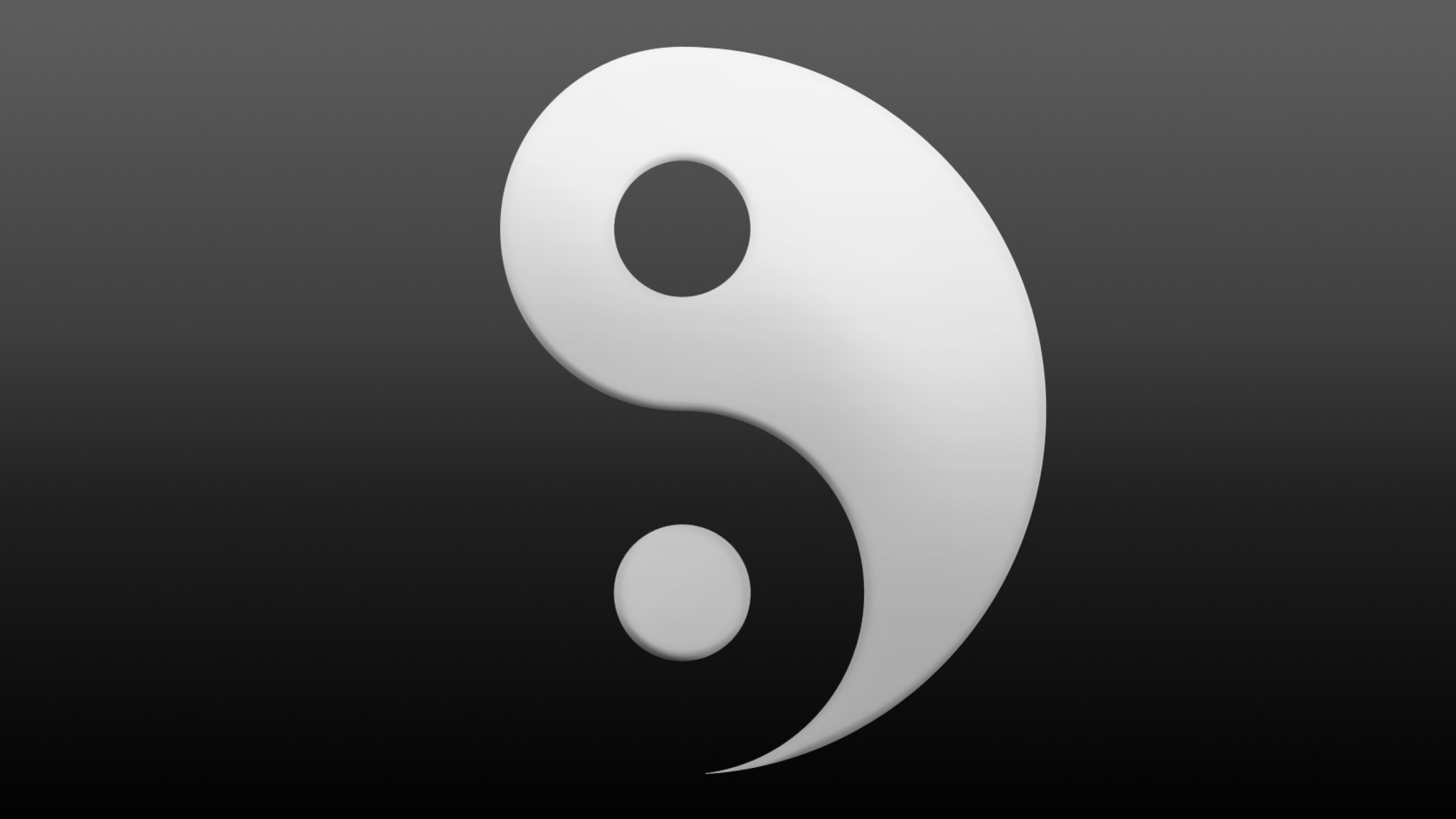 Yin And Yang Monochrome Simple Background 2560x1440