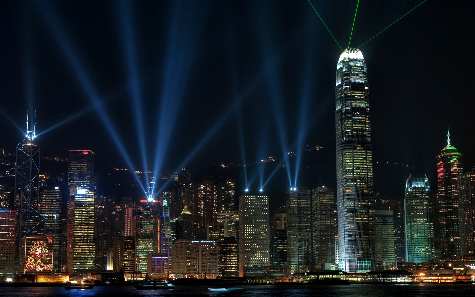 Skyscraper Hong Kong Night View City Cityscape 1920x1200