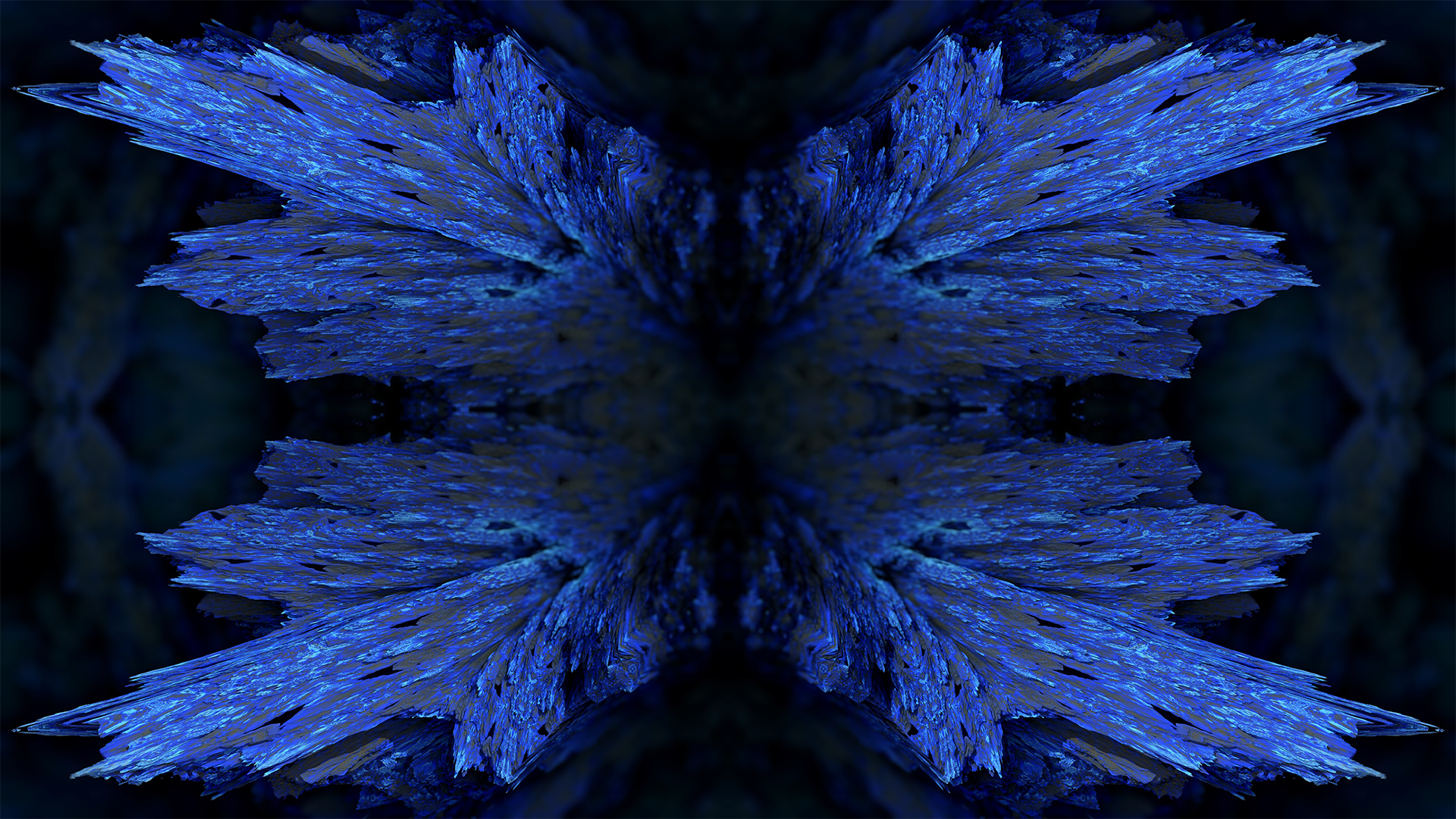 3D Fractal Mineral Digital Art Blue 1920x1080