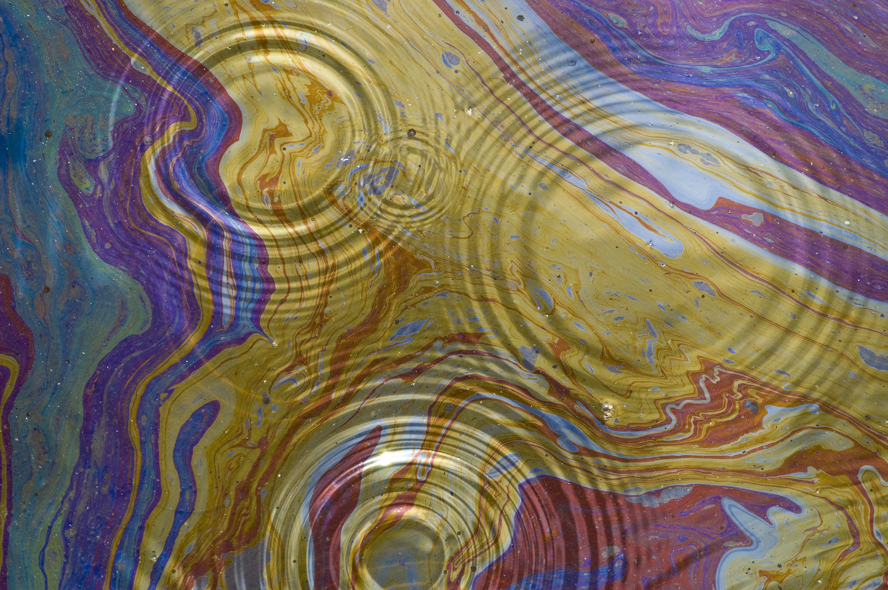 Simple Background Ripples Water Colorful Paint Splatter Swirl Yellow 3008x2000