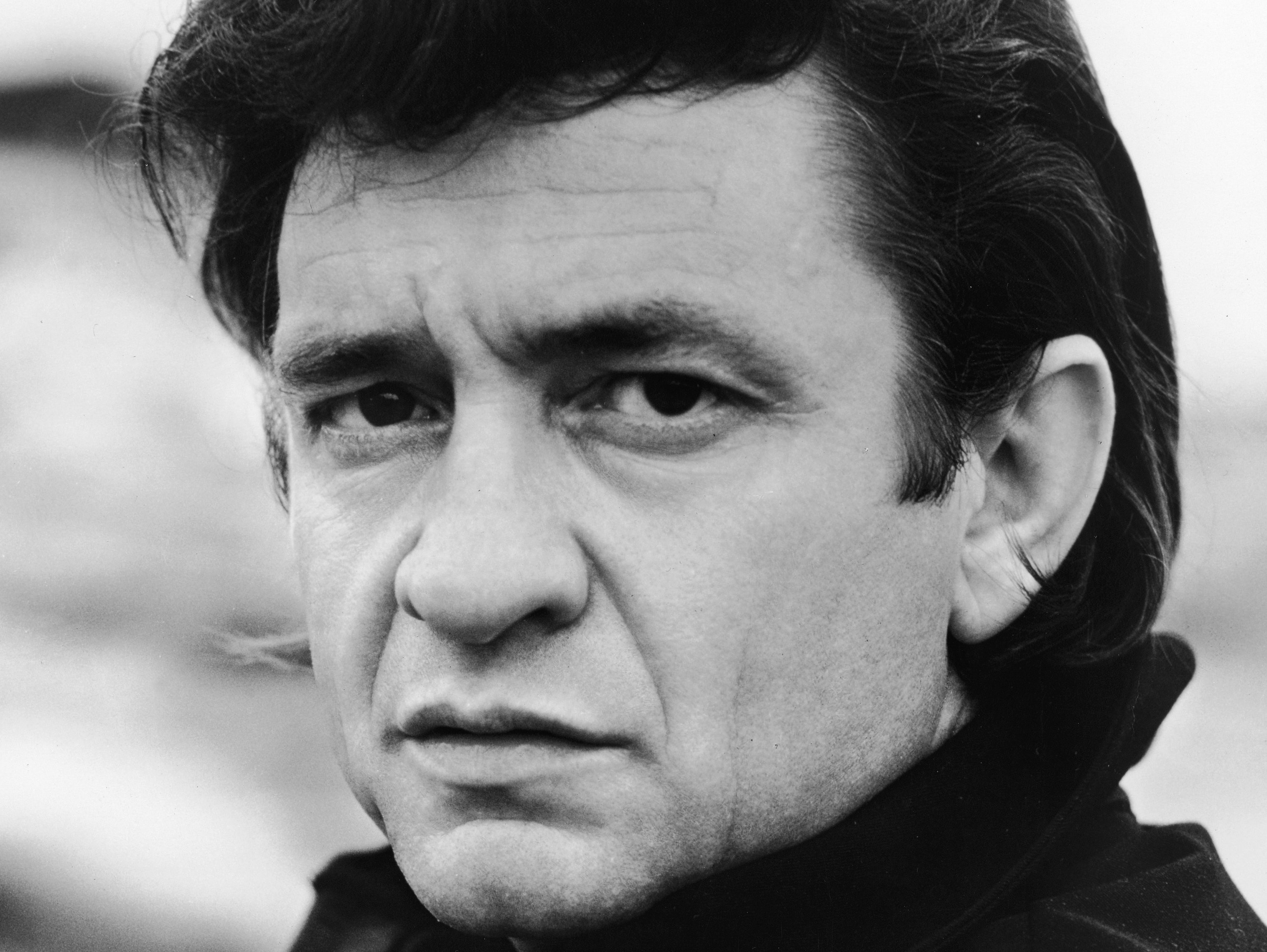 Men Face Monochrome Short Hair Singer Musician Johnny Cash Legend Vintage 3075x2310