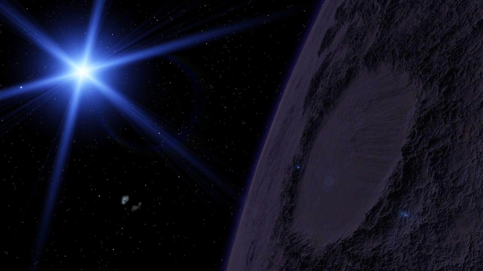 Digital Art Universe Space Stars Planet Glowing Lens Flare Deep Space 1920x1080
