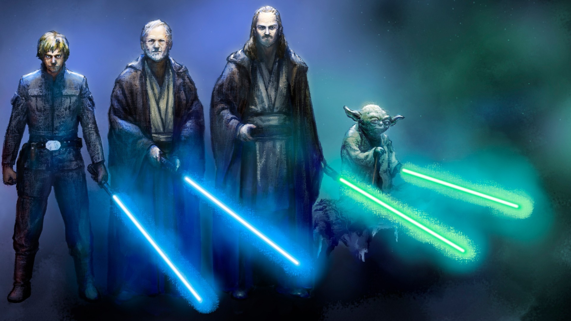 Jedi Star Wars Episode V The Empire Strikes Back Star Wars Lightsaber Yoda Luke Skywalker Obi Wan Ke 1920x1080