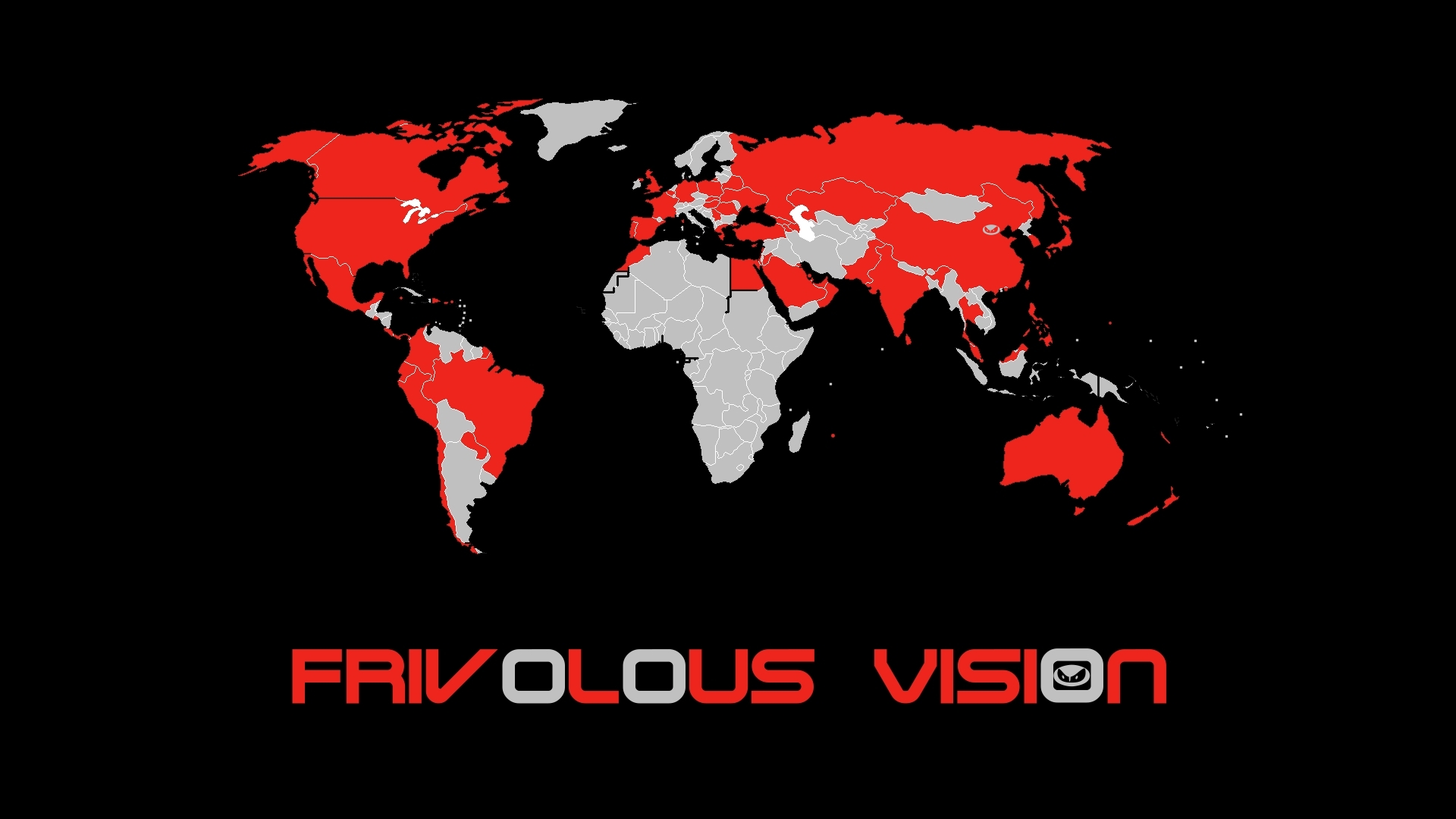 World Map Frivolous Studio Map Red Black 1920x1080