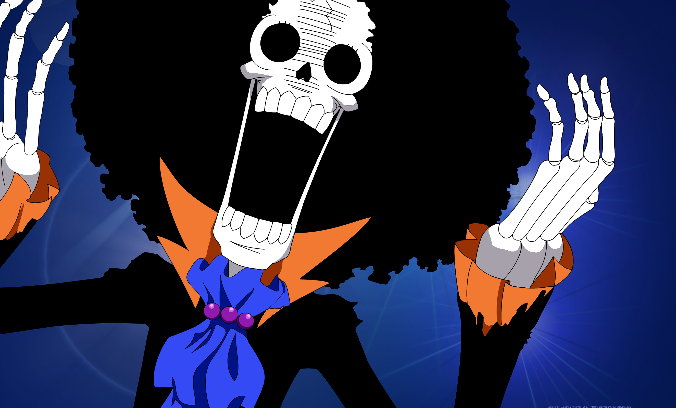 One Piece Brook Anime Skull Skeleton Bones 2650x1600
