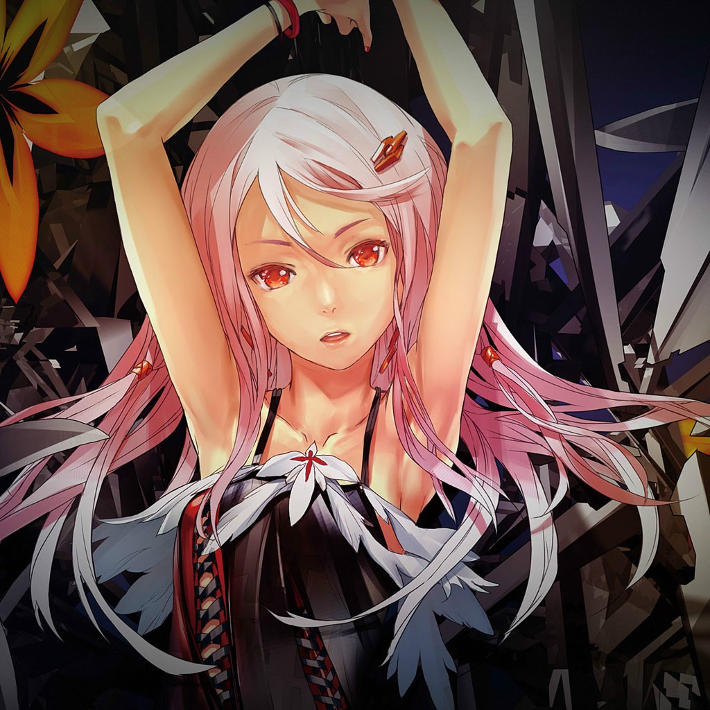 Guilty Crown Yuzuriha Inori Anime Girls Anime Arms Up Red Eyes 1024x1024