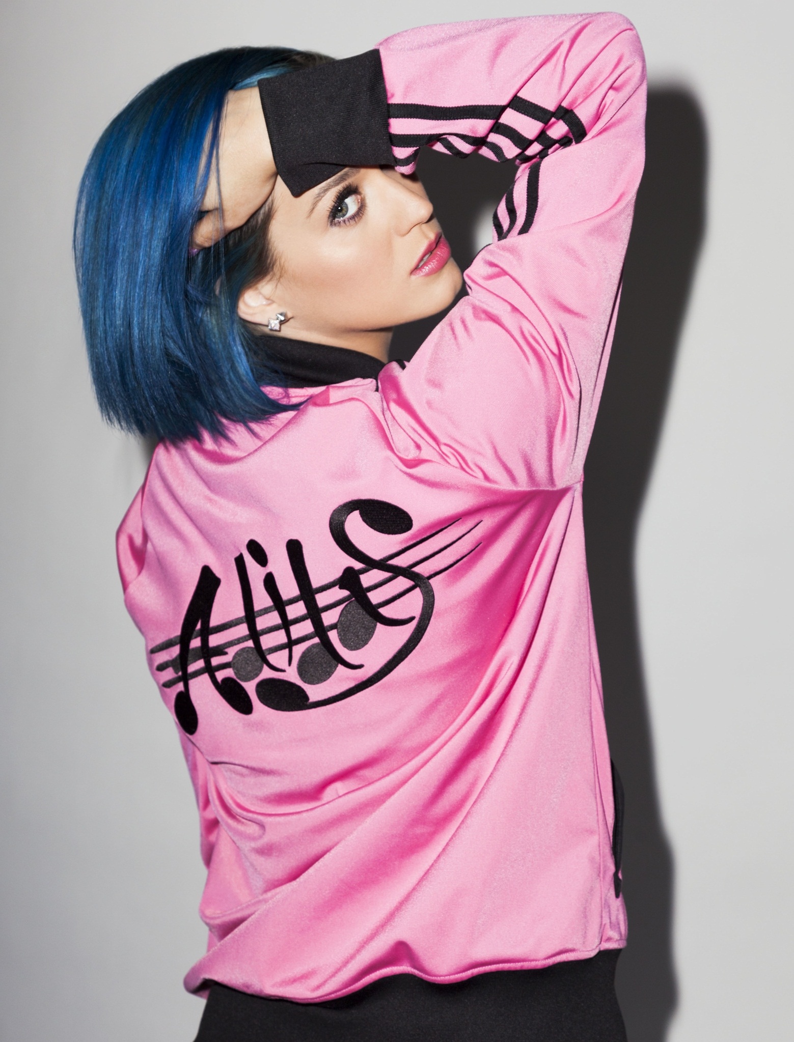 Katy Perry Singer Women Neon Hair Blue Hair Simple Background Blue Eyes 1559x2047