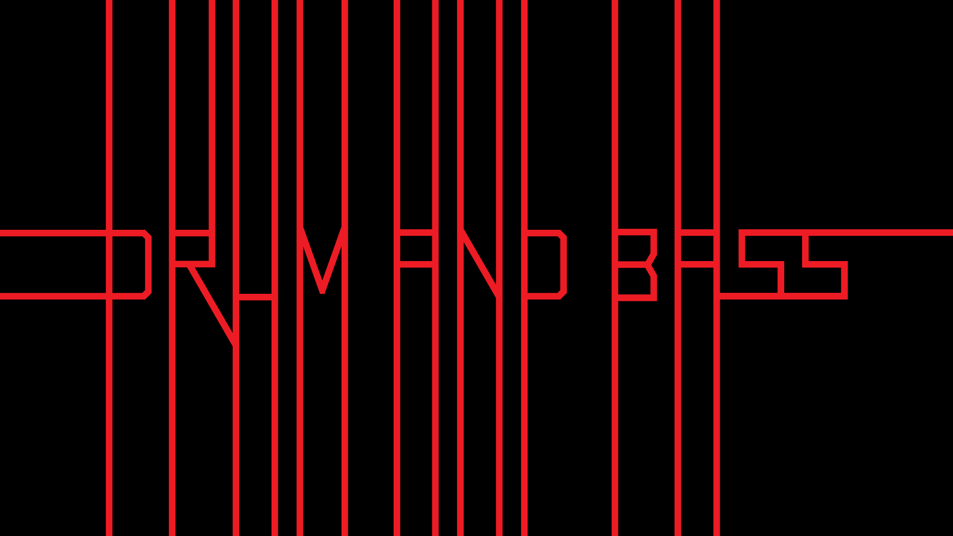 Red Line Art Simple Background Drum And Bass Music Typography Lines 1920x1080