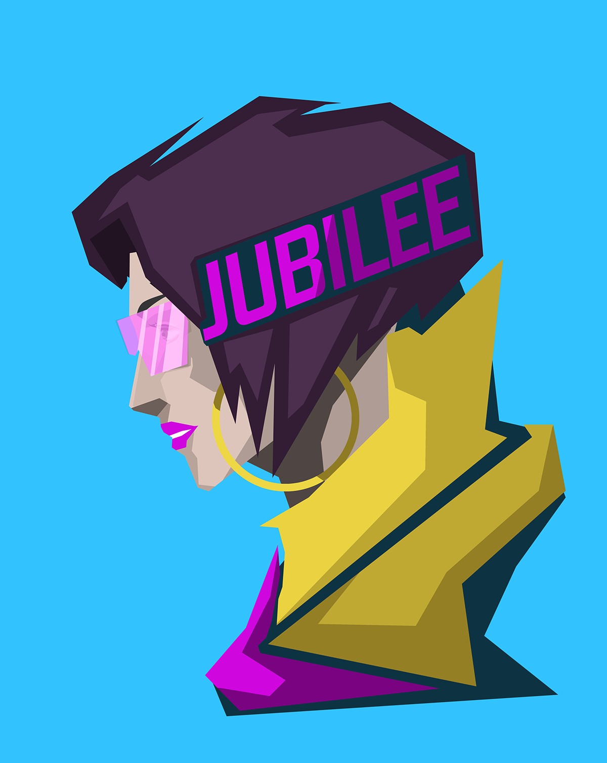 Jubilee Blue Background Marvel Comics X Men Cyan 1200x1510