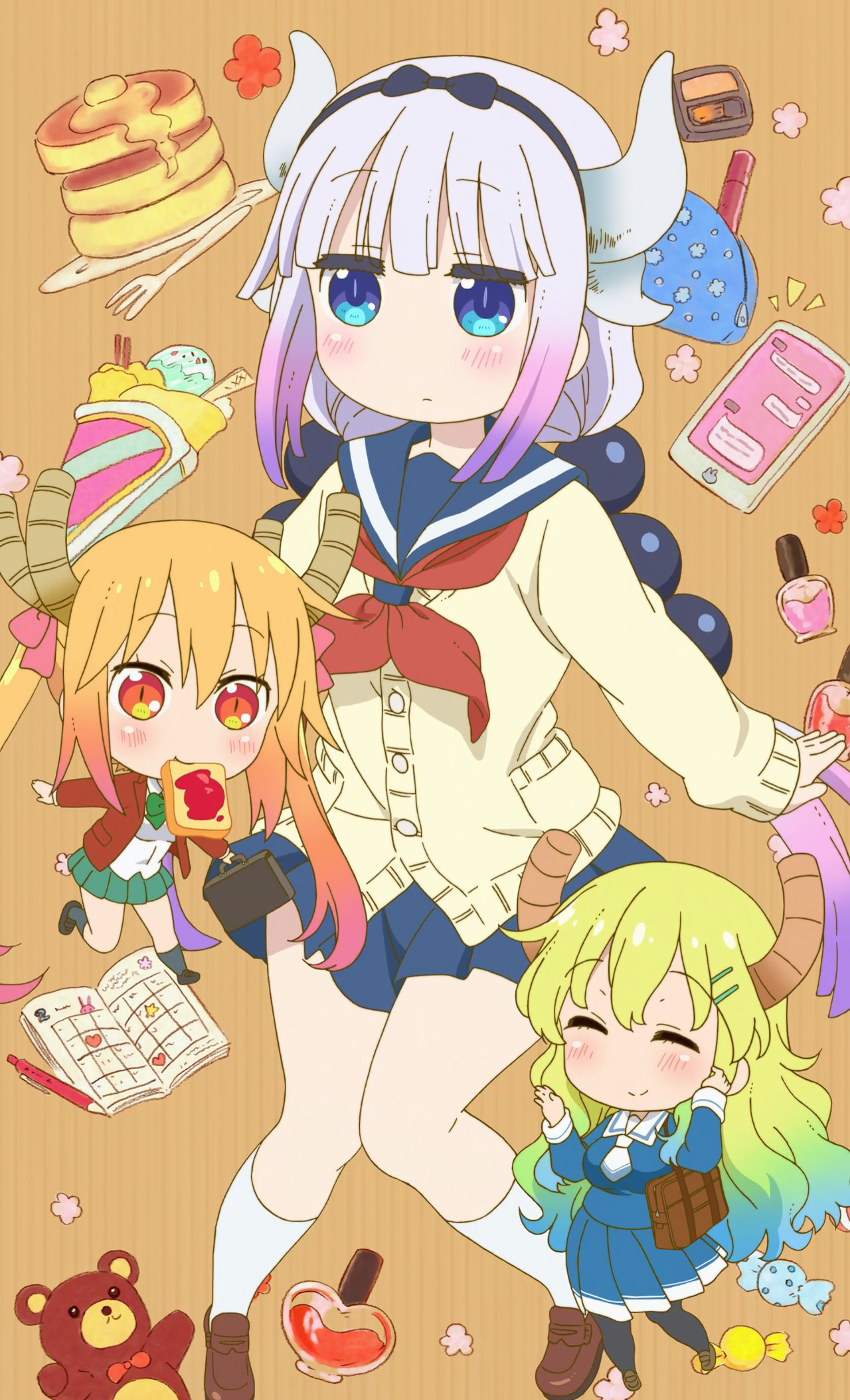 Anime Anime Girls Kobayashi San Chi No Maid Dragon Tohru Kobayashi San Chi No Maid Dragon Lucoa Koba 1280x2107