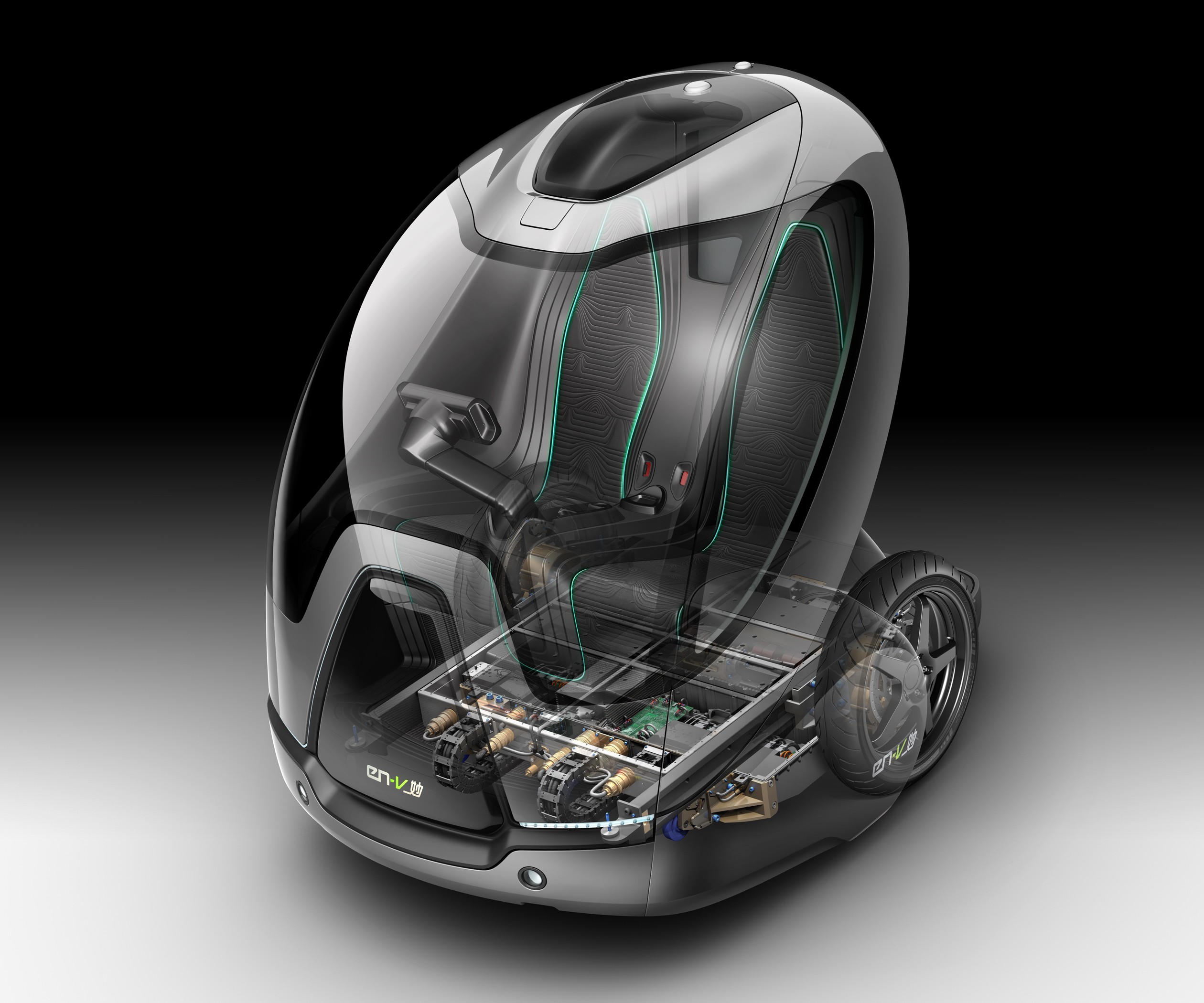 Vehicle Digital Art Render CGi Cockpit Wheels Engines Electric Car Concept Cars Gradient 2520x2100