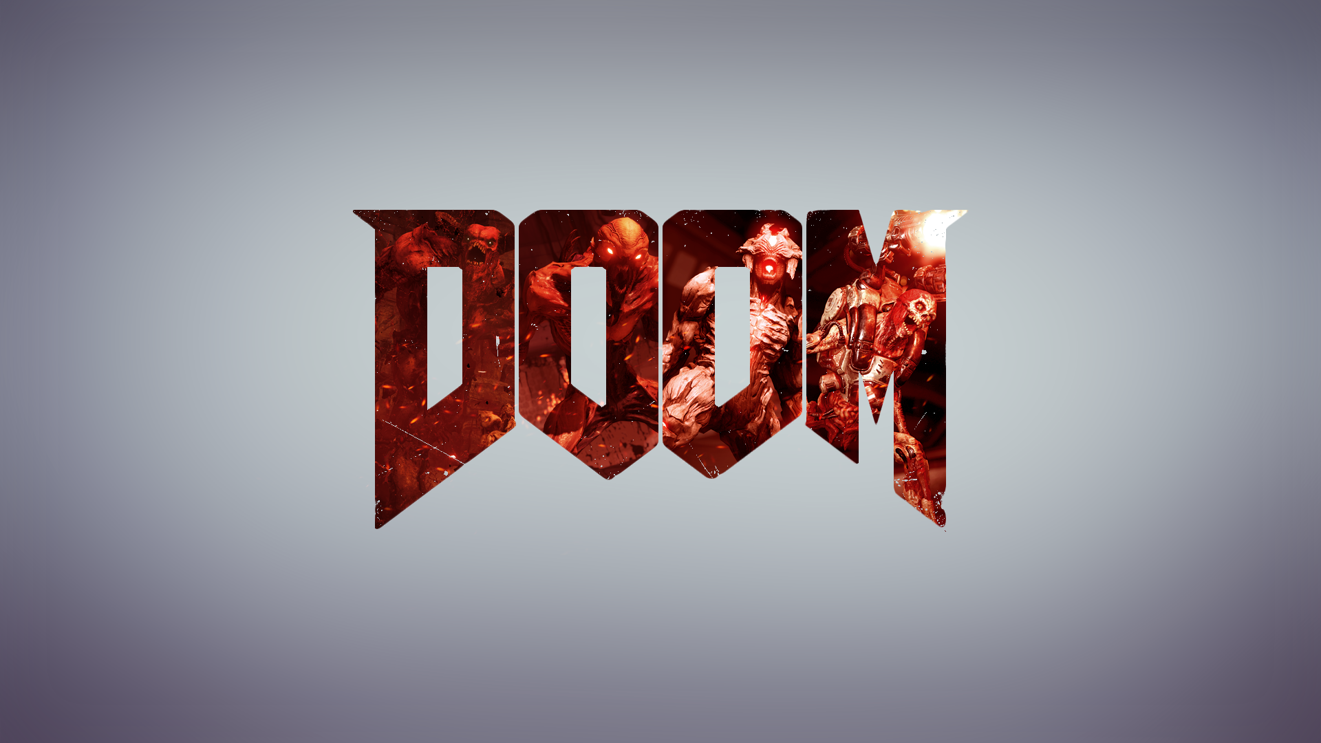 Minimalism Doom Game Doom 2016 Video Games Simple Background Red 1920x1080