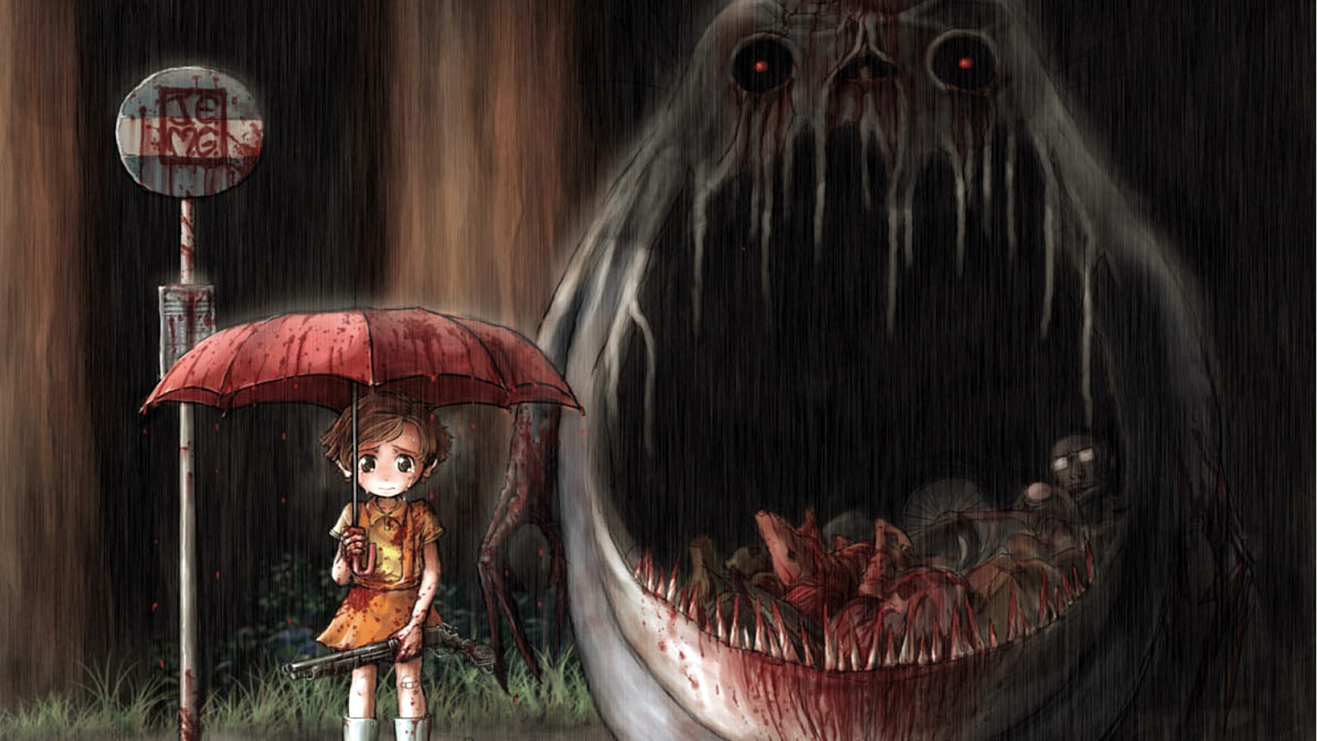 Rain Umbrella My Neighbor Totoro 1920x1080