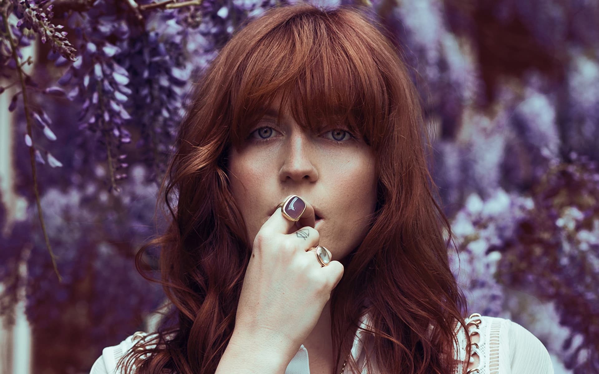Florence Welch Singer Face Redhead 1920x1200