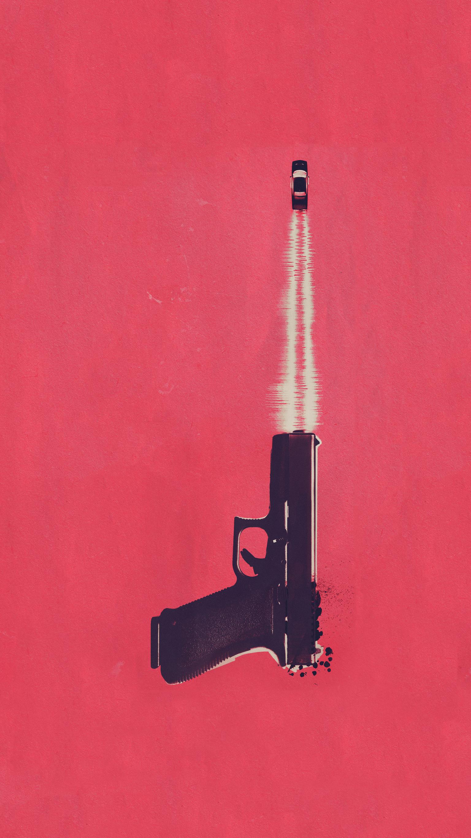 Movies Edgar Wright Baby Driver Minimalism Gun Glock 1536x2732