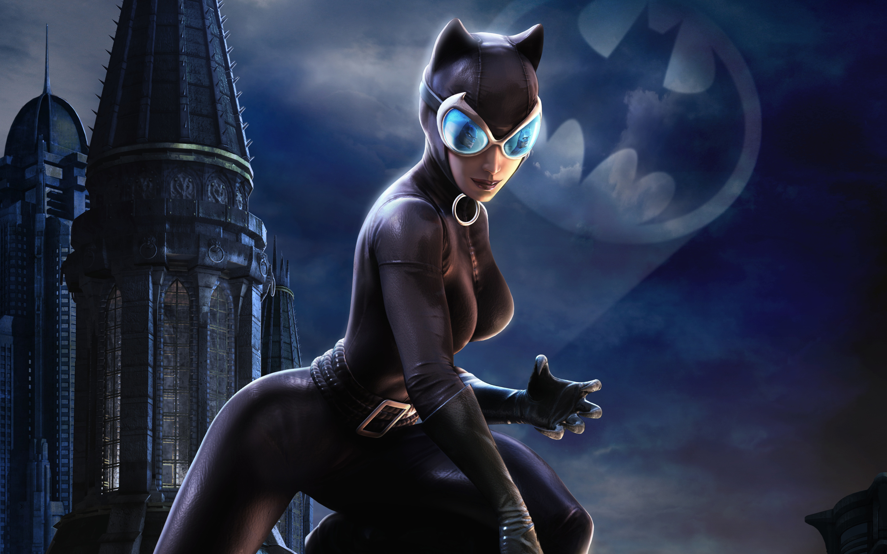 Catwoman Bat Signal 2880x1800