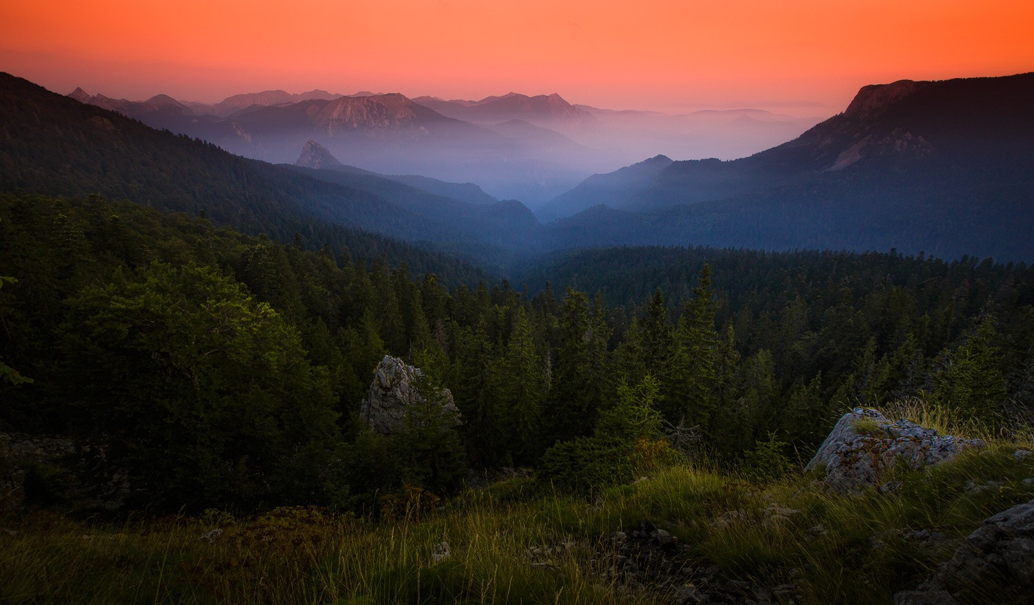 Nature Landscape Forest Mist Mountains Grass Shrubs Sky Amber Bosnia 1500x878