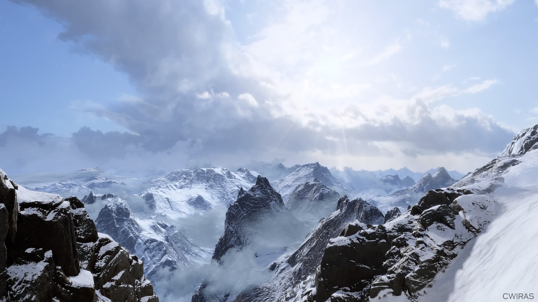 God Of War Sony PlayStation Mountains Snow Winter Is Coming Video Game Art Video Games Screen Shot 1859x1045