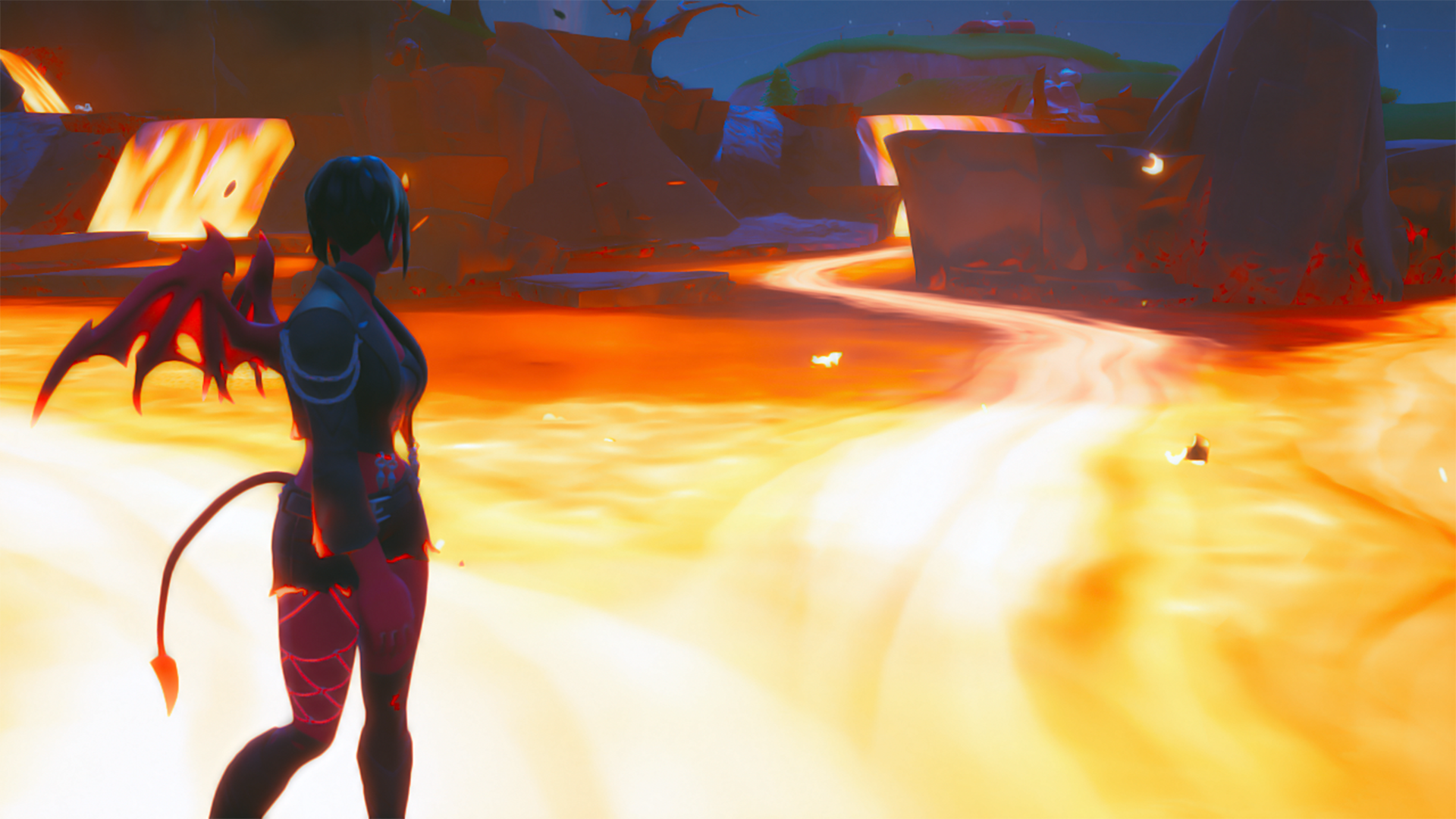 Fortnite Demon Girl Lava 1920x1080