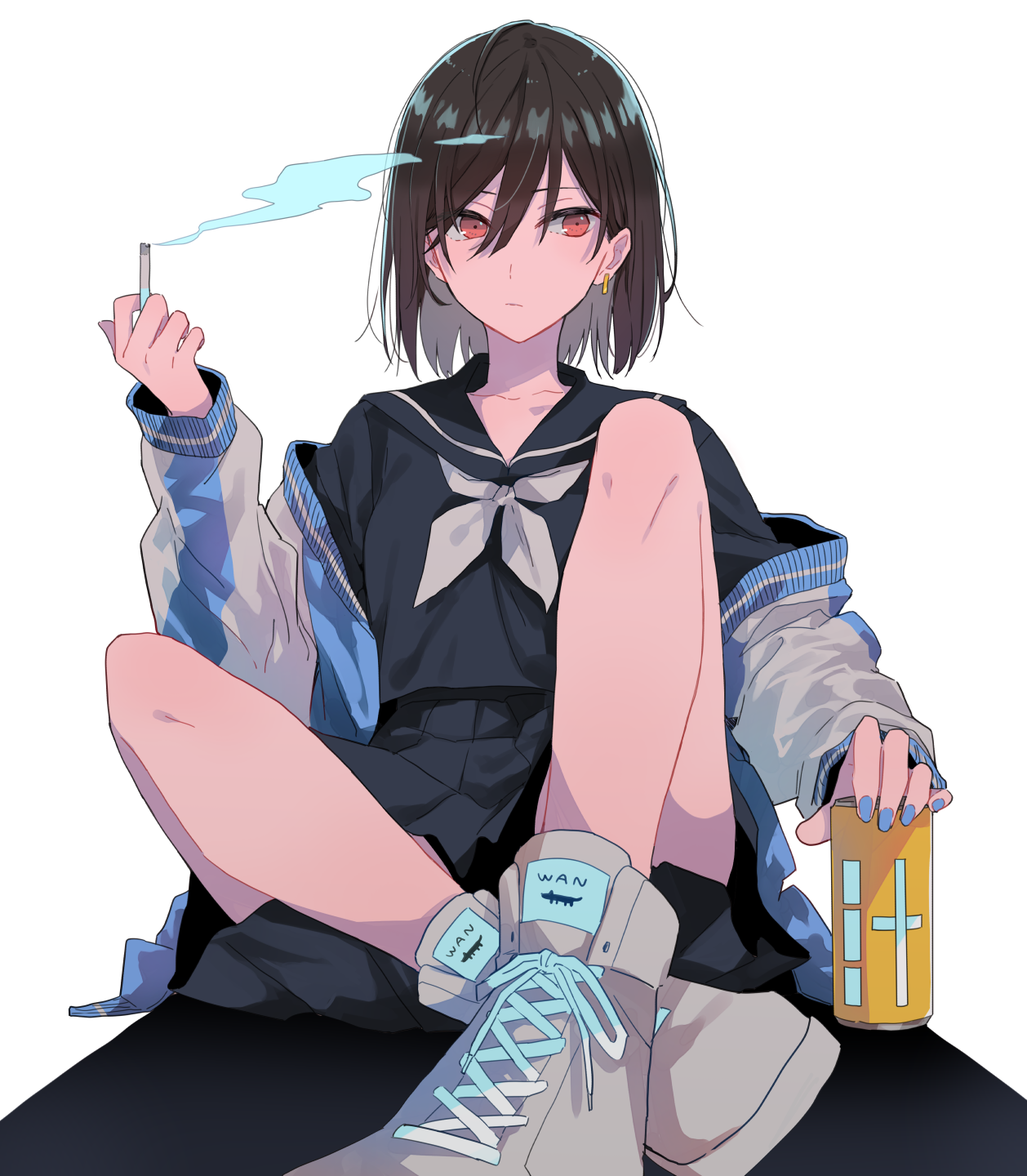 Anime girl smoking Digital Art Wallpaper 4k Ultra HD ID11148
