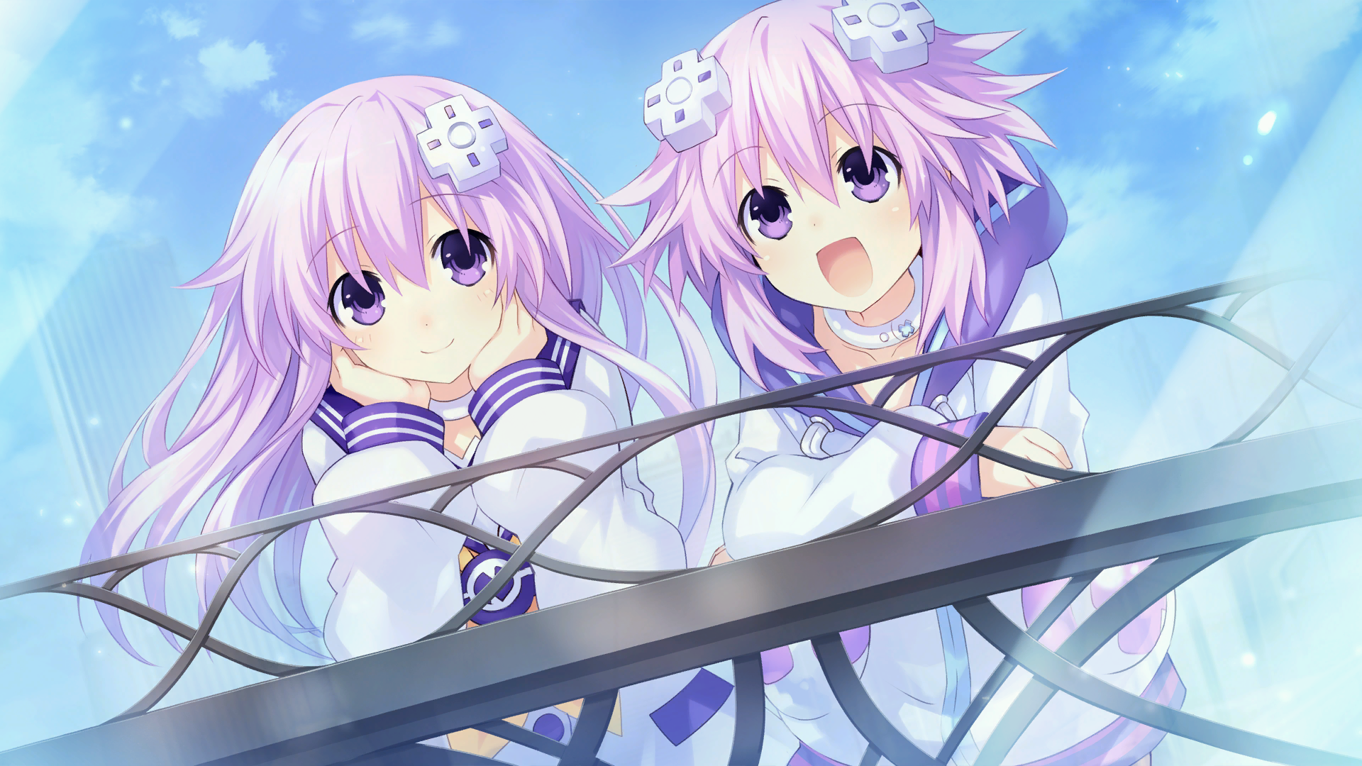 Anime Girls School Uniform Pink Hair Hyperdimension Neptunia Neptune Hyperdimension Neptunia Nepgear 1920x1080