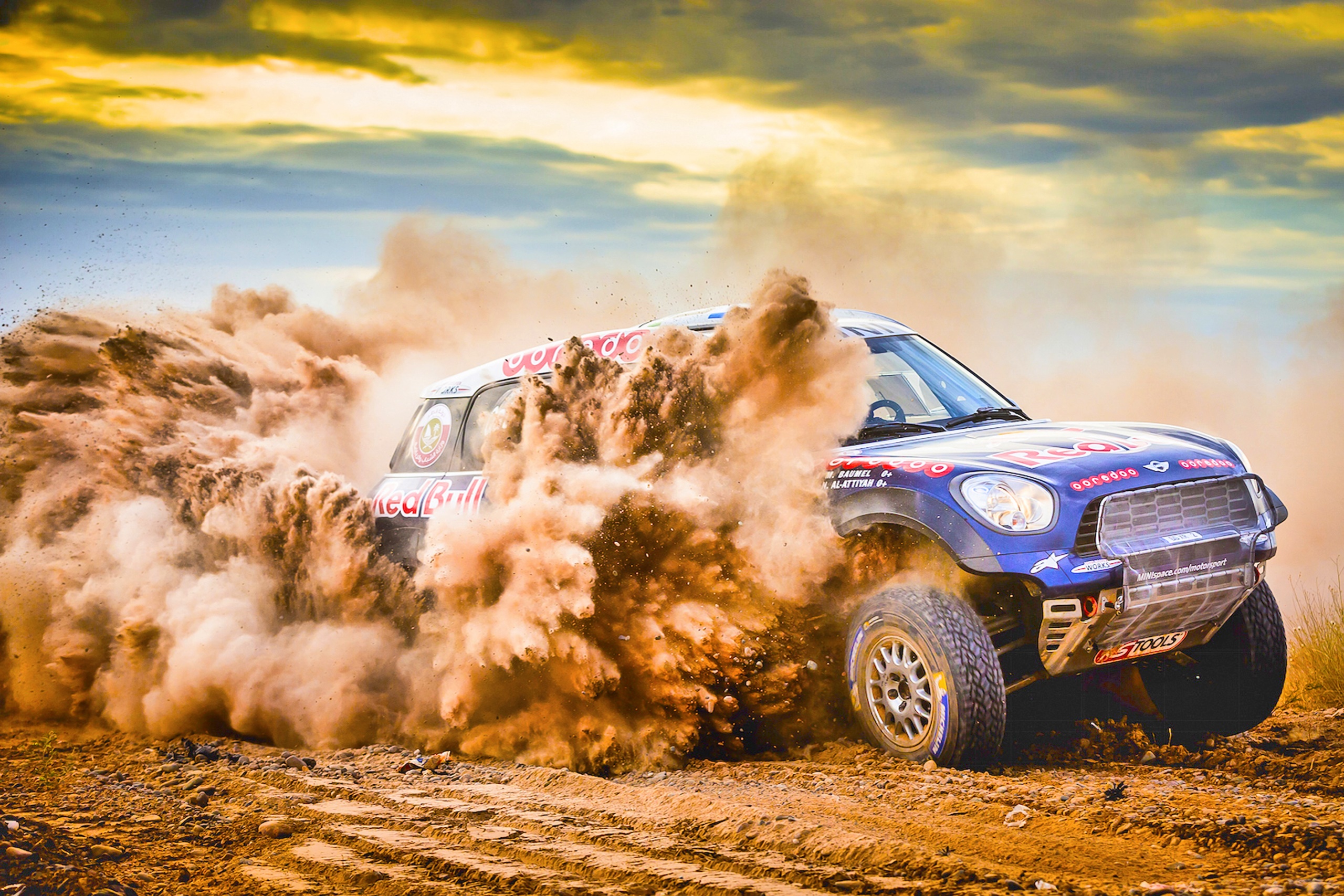 Rally Racing Car Vehicle Sand Mini Cooper 2560x1707
