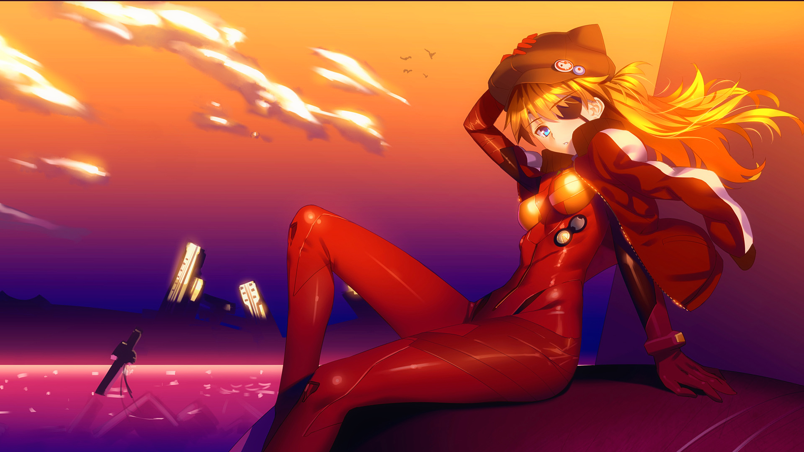 Asuka Langley Soryu Asuka Langley Shikinami Shikinami Asuka Langley Neon Genesis Evangelion Plugsuit 2560x1440