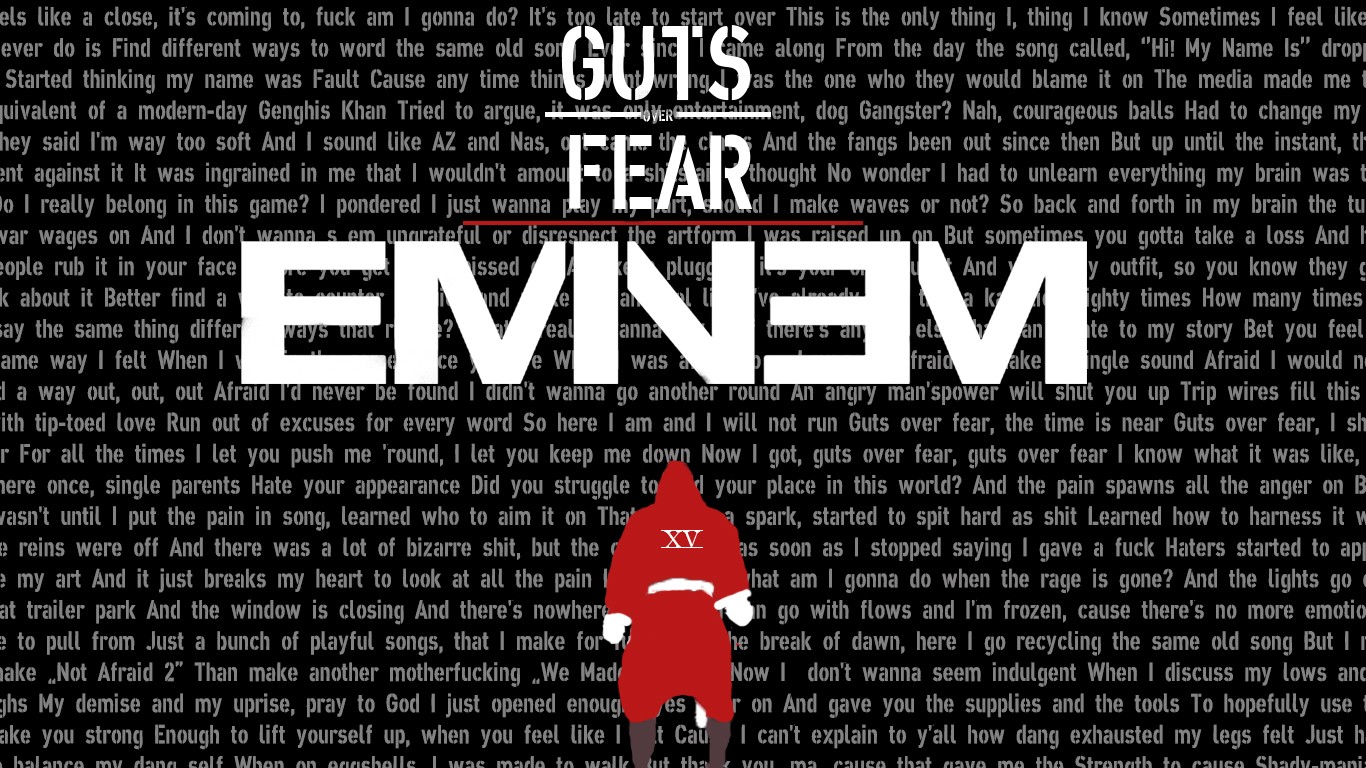 Eminem Guts Typography Lyrics Shadyxv Skinny 1366x768