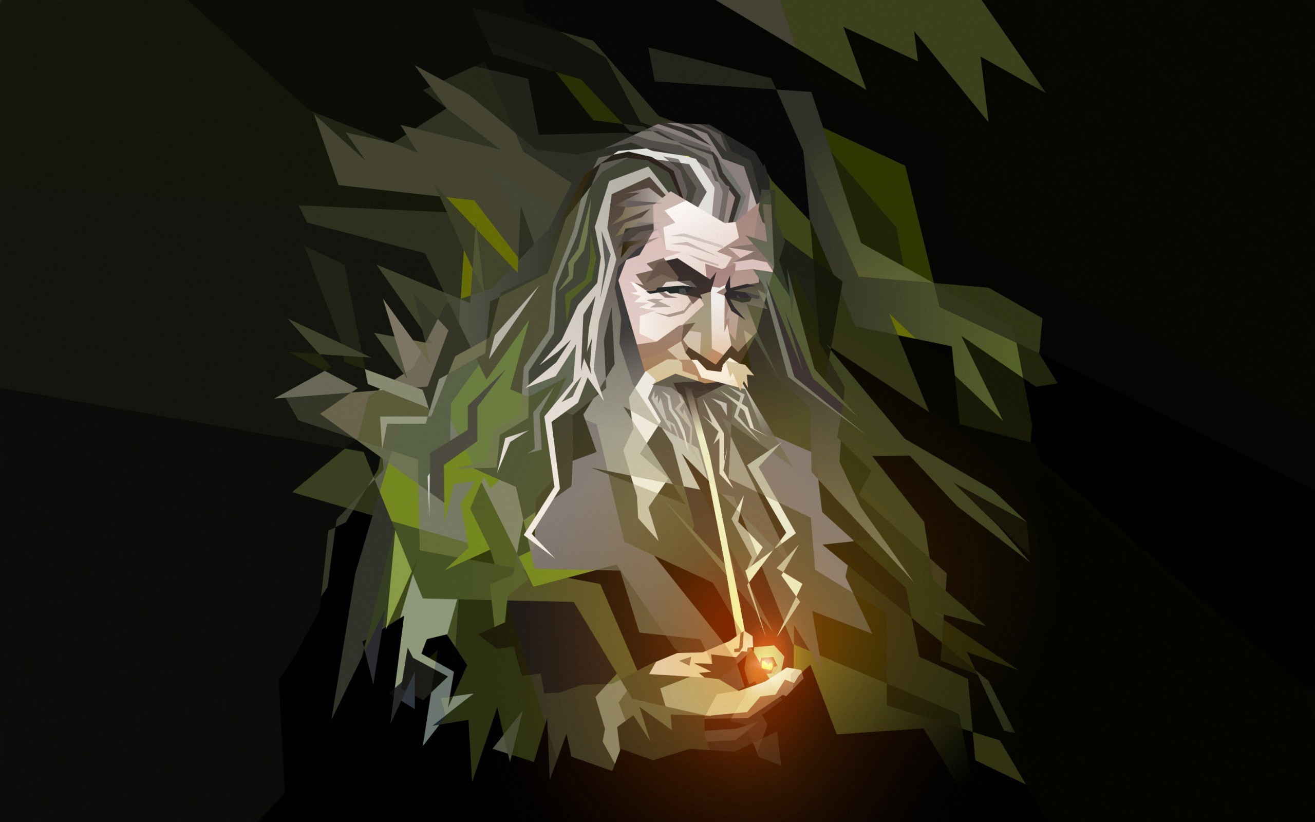 Low Poly Pipes Wizard The Lord Of The Rings Fantasy Art Artwork Smoking 2560x1600