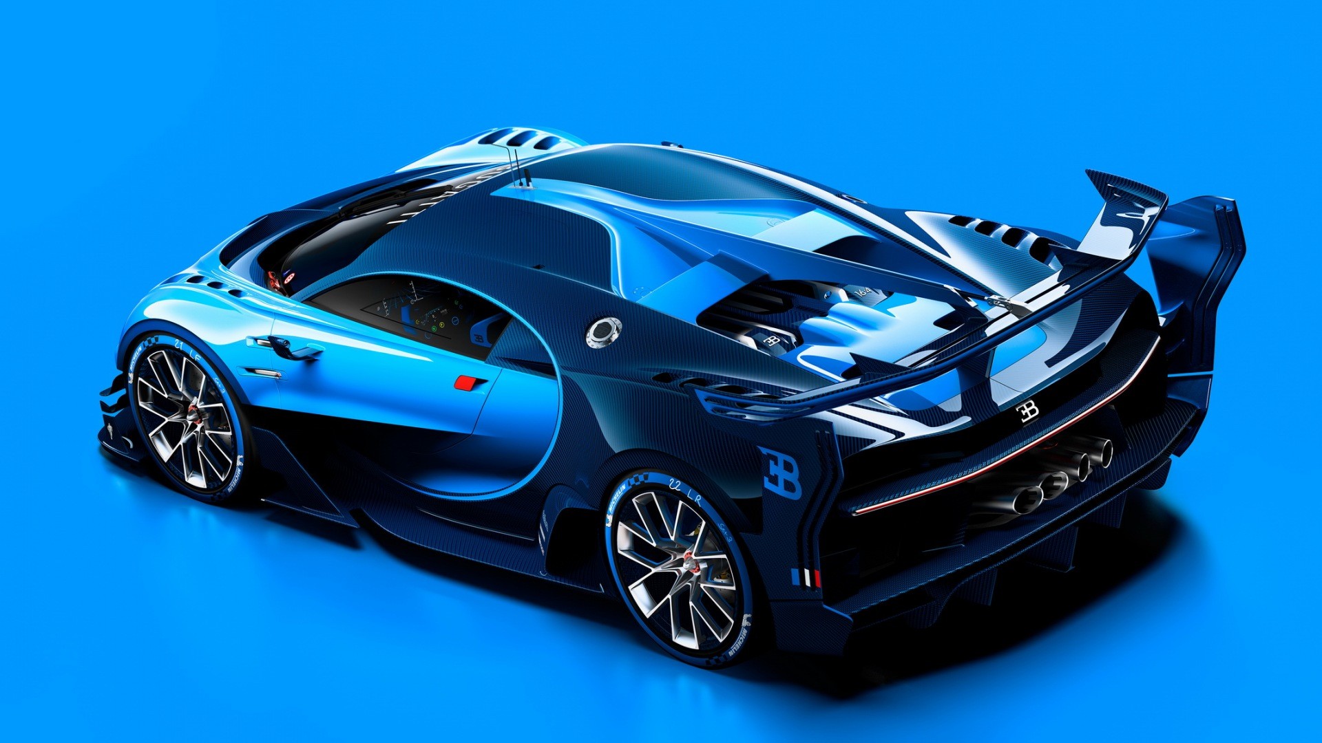 Car Bugatti Vision Gran Turismo Blue Cars Vehicle Bugatti 1920x1080