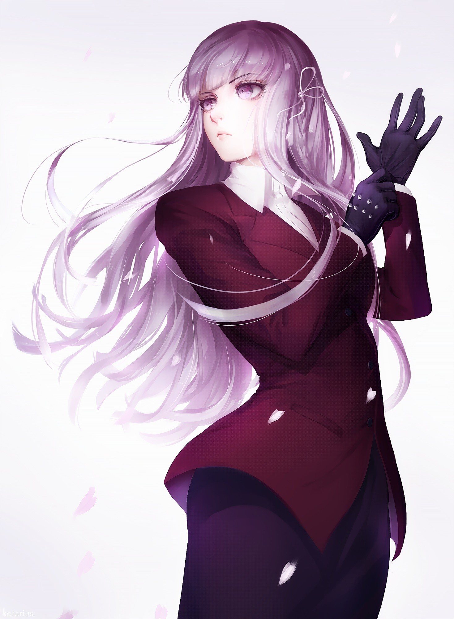 Anime Anime Girls Danganronpa Kirigiri Kyouko Long Hair Purple Hair Purple Eyes 1468x2000