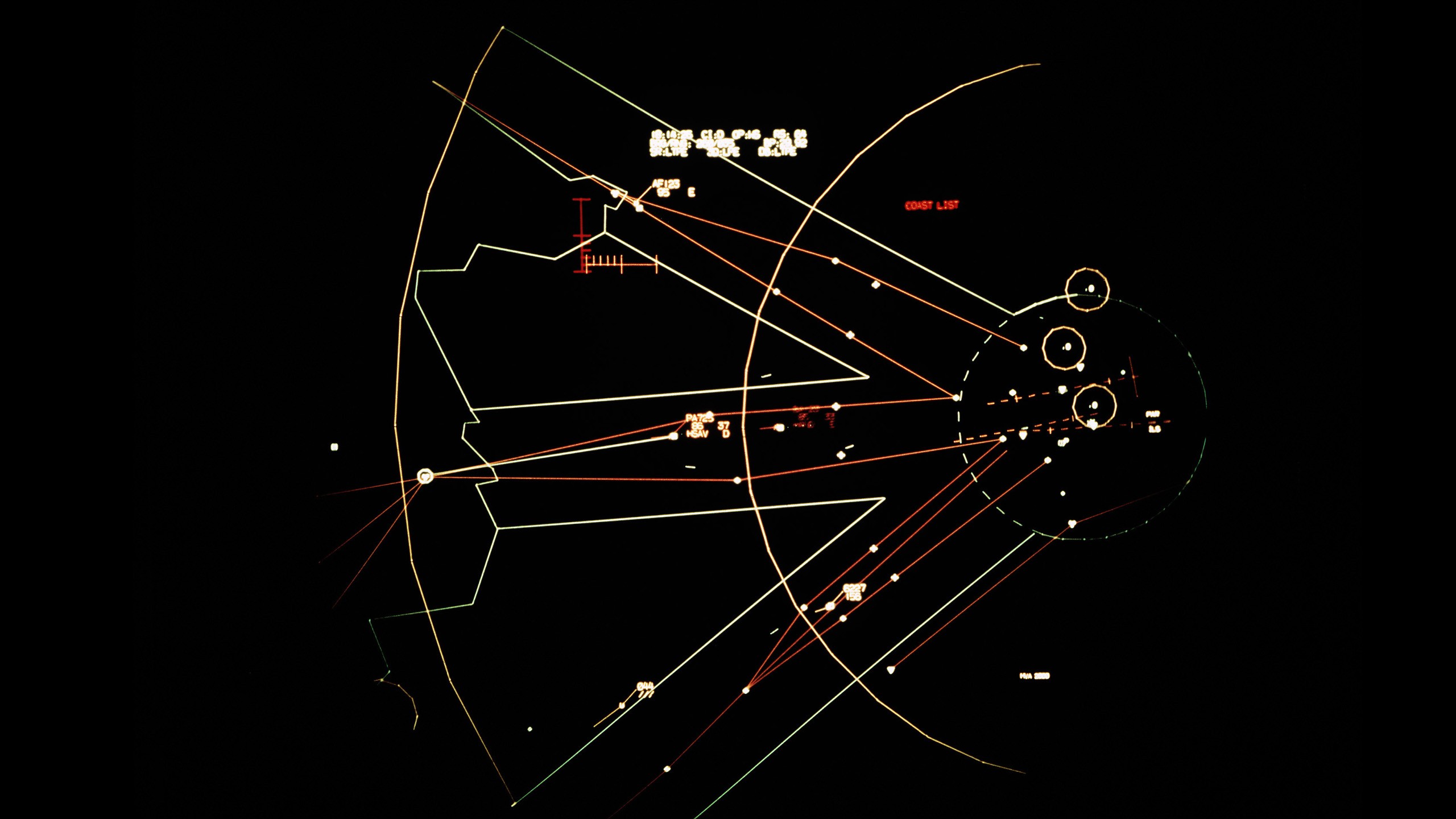 Berlin Airport Lines Radar Black Background Black Brown 2560x1440