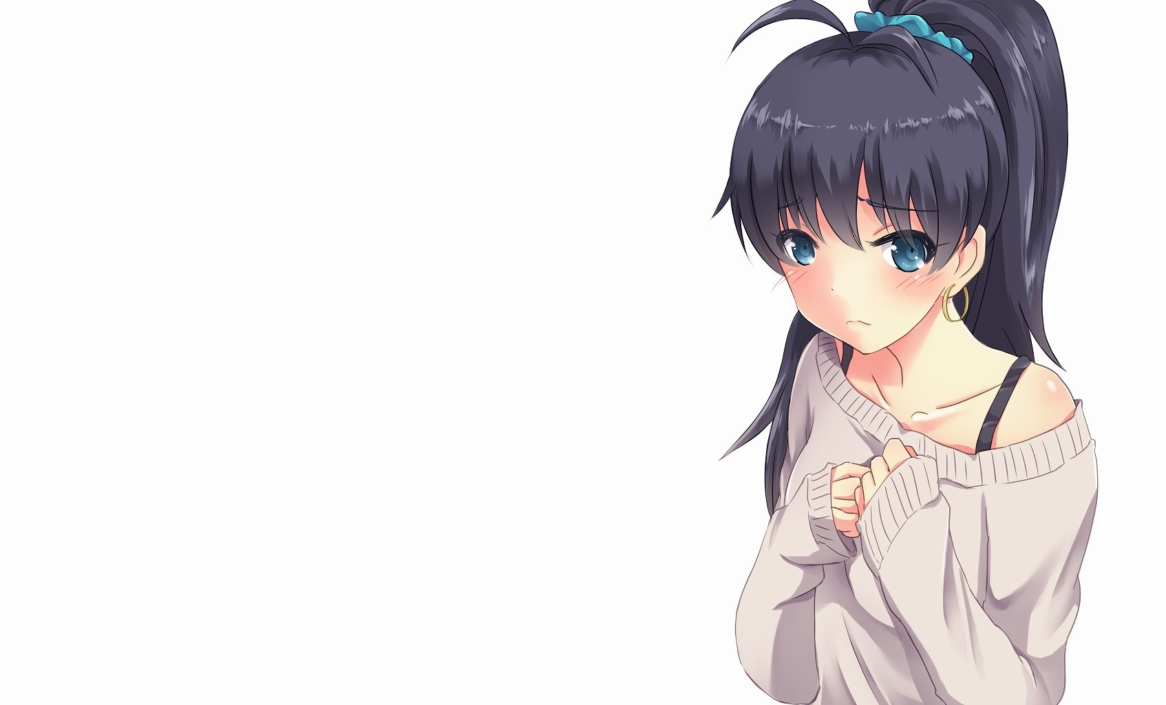 THE IDOLM STER Simple Background Ganaha Hibiki Blushing 1694x1024