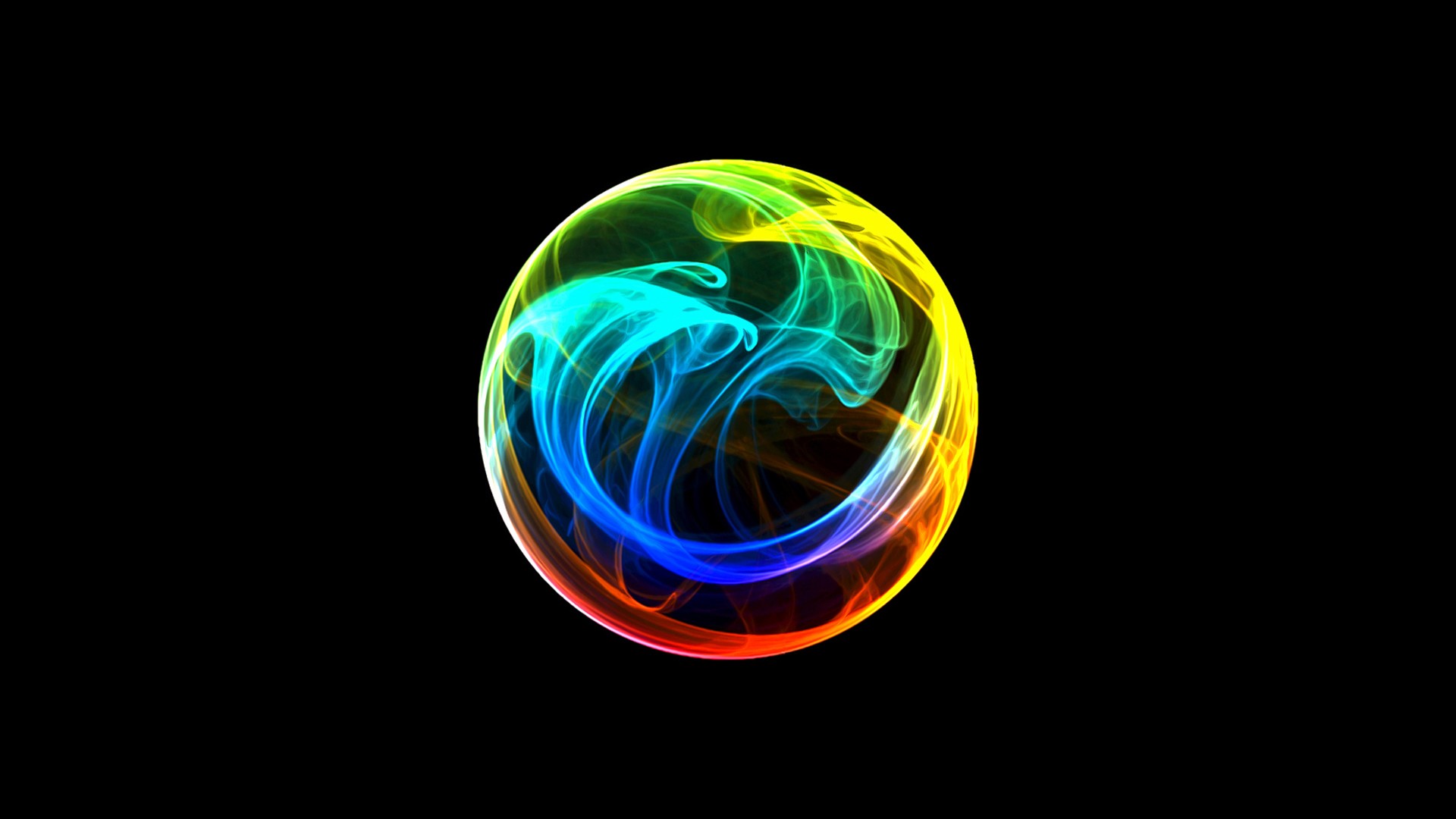 Colored Smoke Simple Background Smoke Colorful Sphere Blue Black Background Spectrum 1920x1080