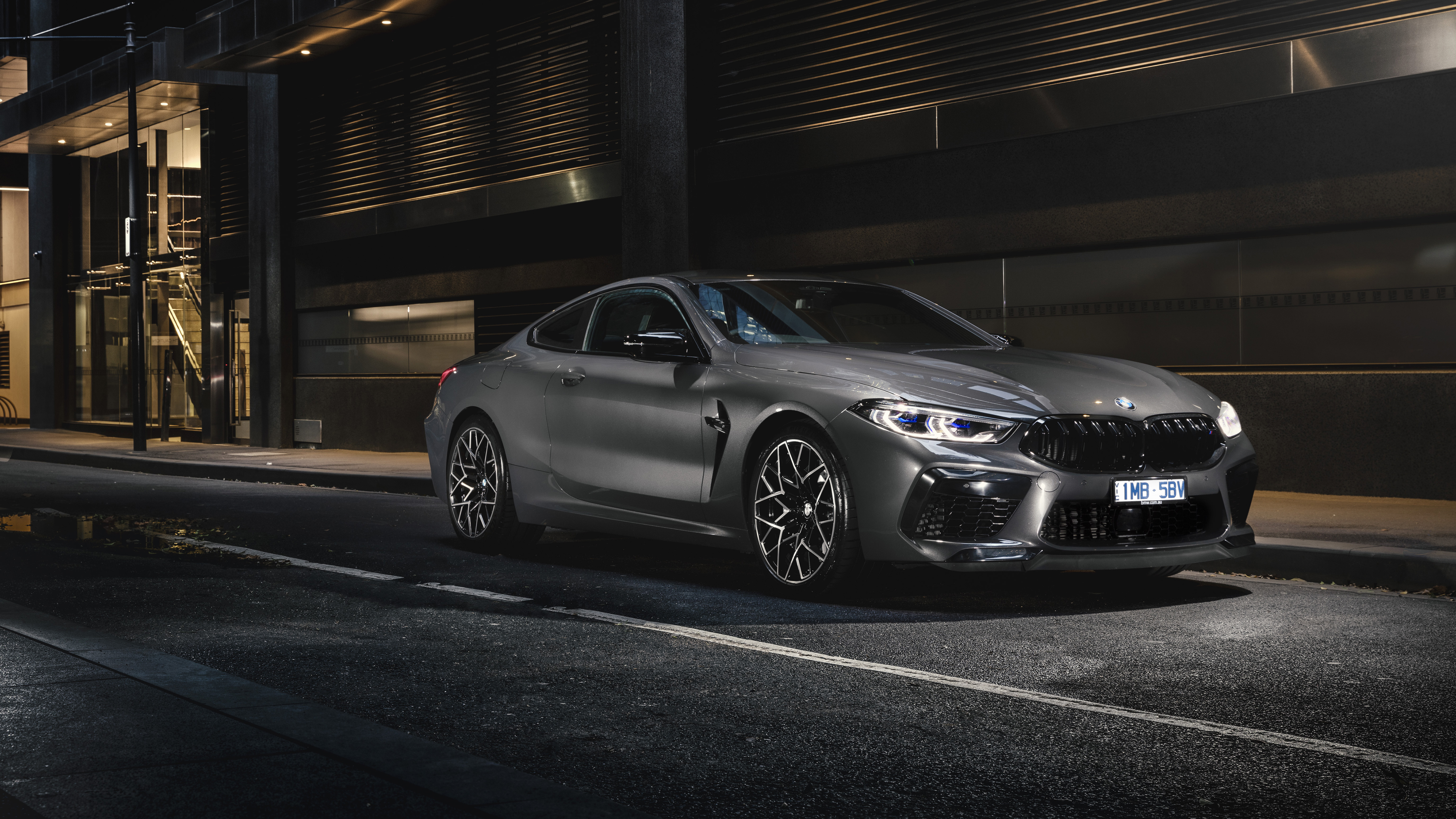 BMW M8 Car Vehicle Night Street 5120x2880