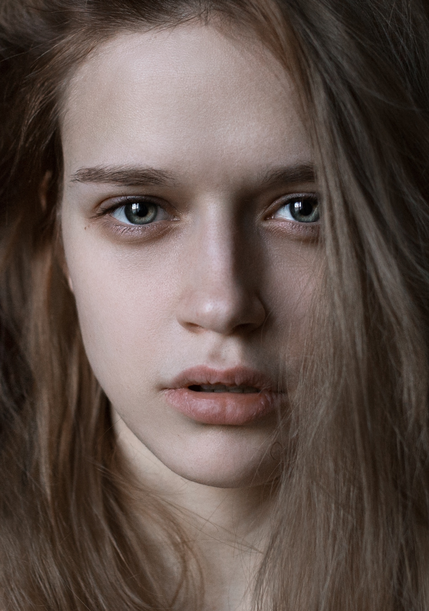Women Model Face Portrait Blonde Closeup Green Eyes Looking At Viewer Ilya Baranov 1477x2100